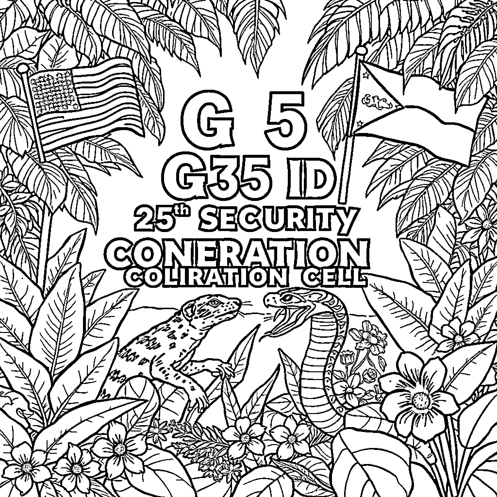 Mongoose agents on a security operation Coloring Page (free black-and-white line drawing printable PDF for all, from beginners to advanced learners, including children, teens, adults, and seniors)
