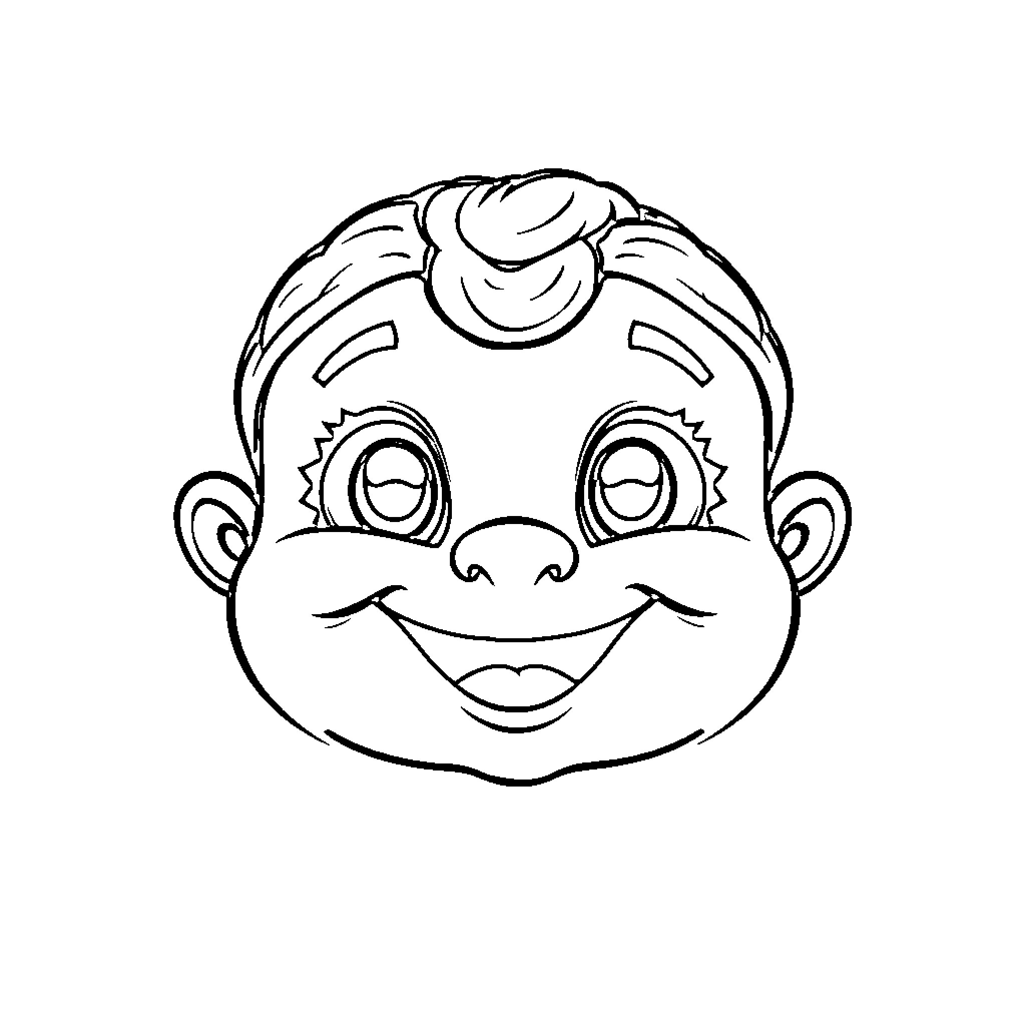 Labubu's cheerful expression and playful demeanor Coloring Page (free black-and-white line drawing printable PDF for all, from beginners to advanced learners, including children, teens, adults, and seniors)