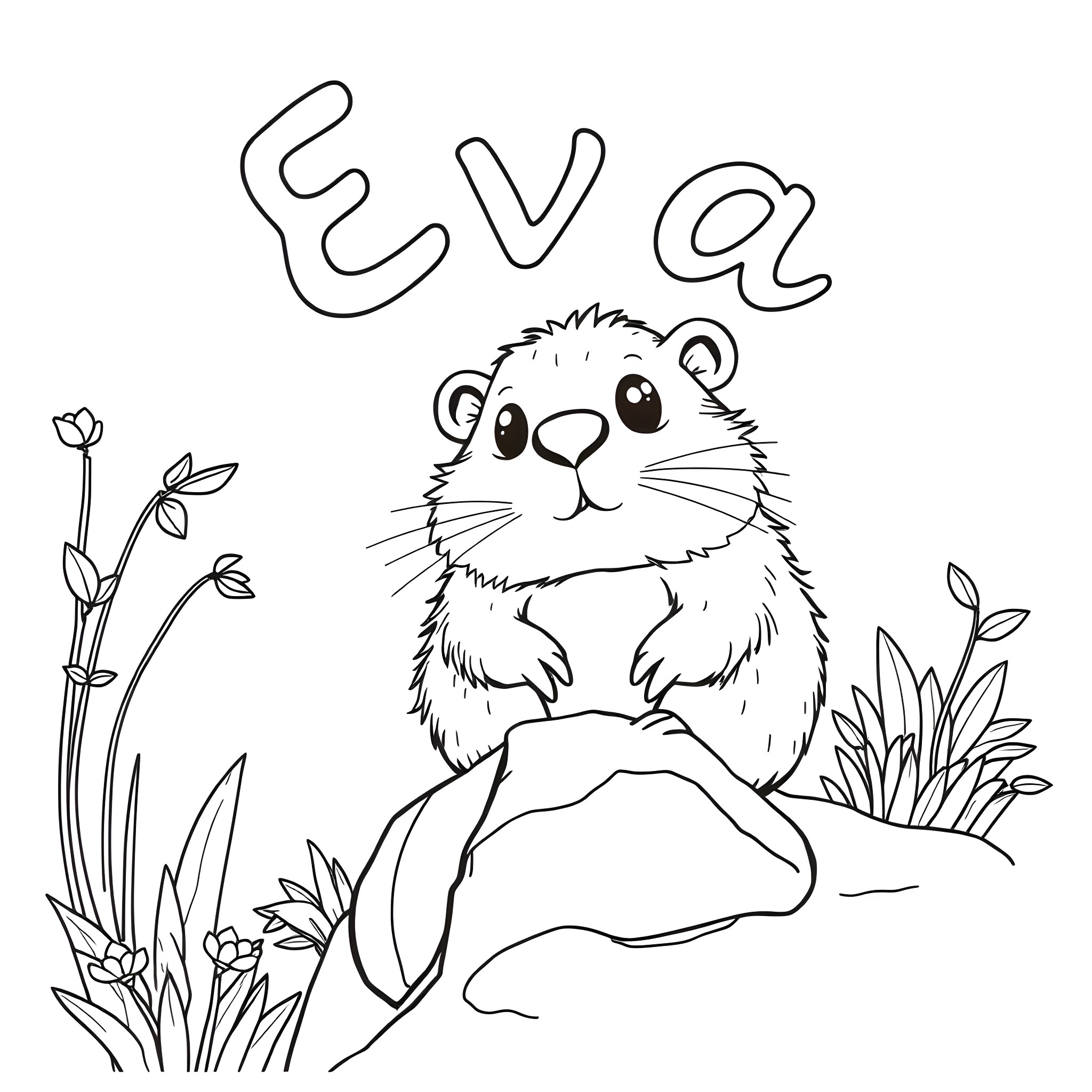 Beaver enjoying nature in the wild Coloring Page (free black-and-white line drawing printable PDF for all, from beginners to advanced learners, including children, teens, adults, and seniors)