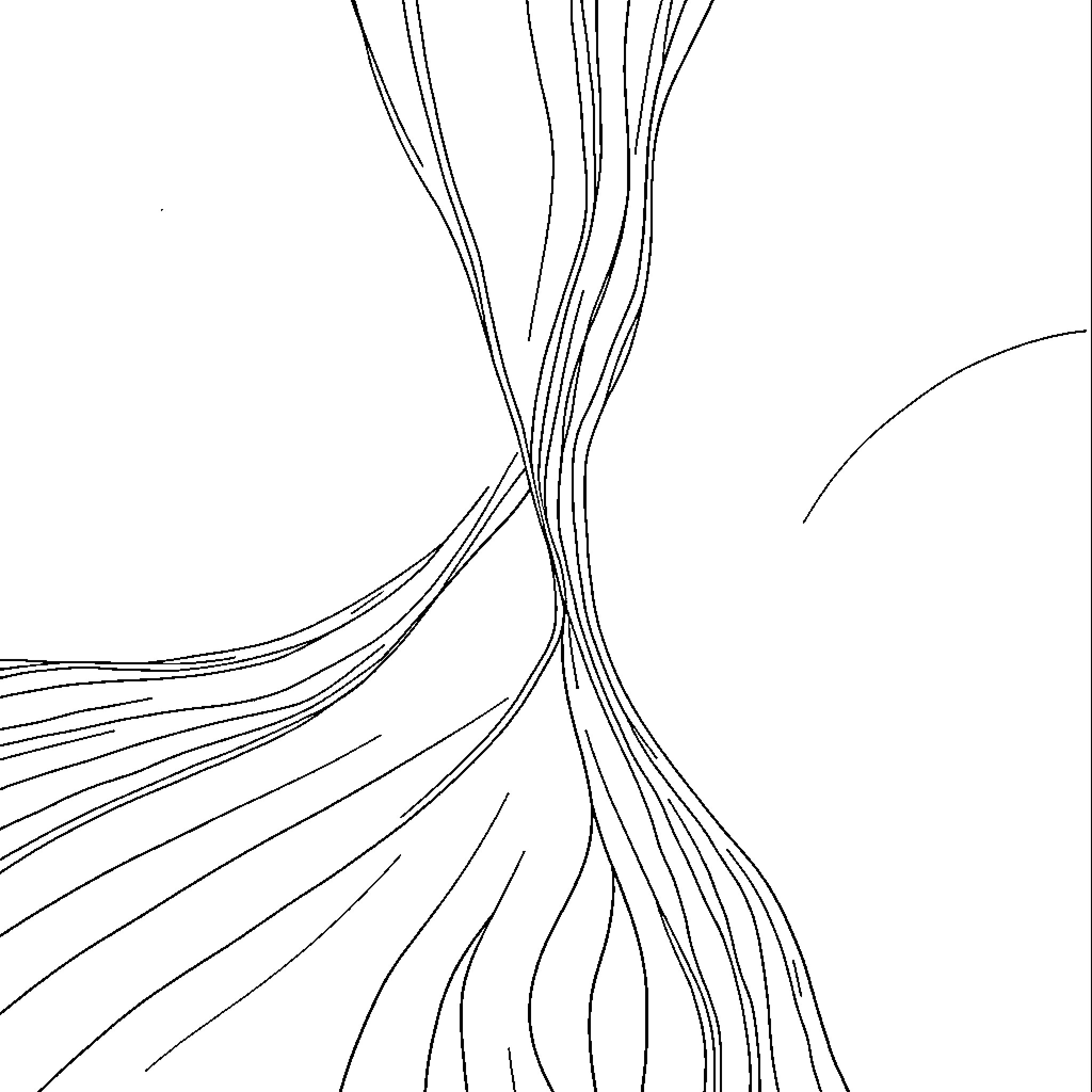 Line Dance of Intricate Patterns Coloring Page (free black-and-white line drawing printable PDF for all, from beginners to advanced learners, including children, teens, adults, and seniors)