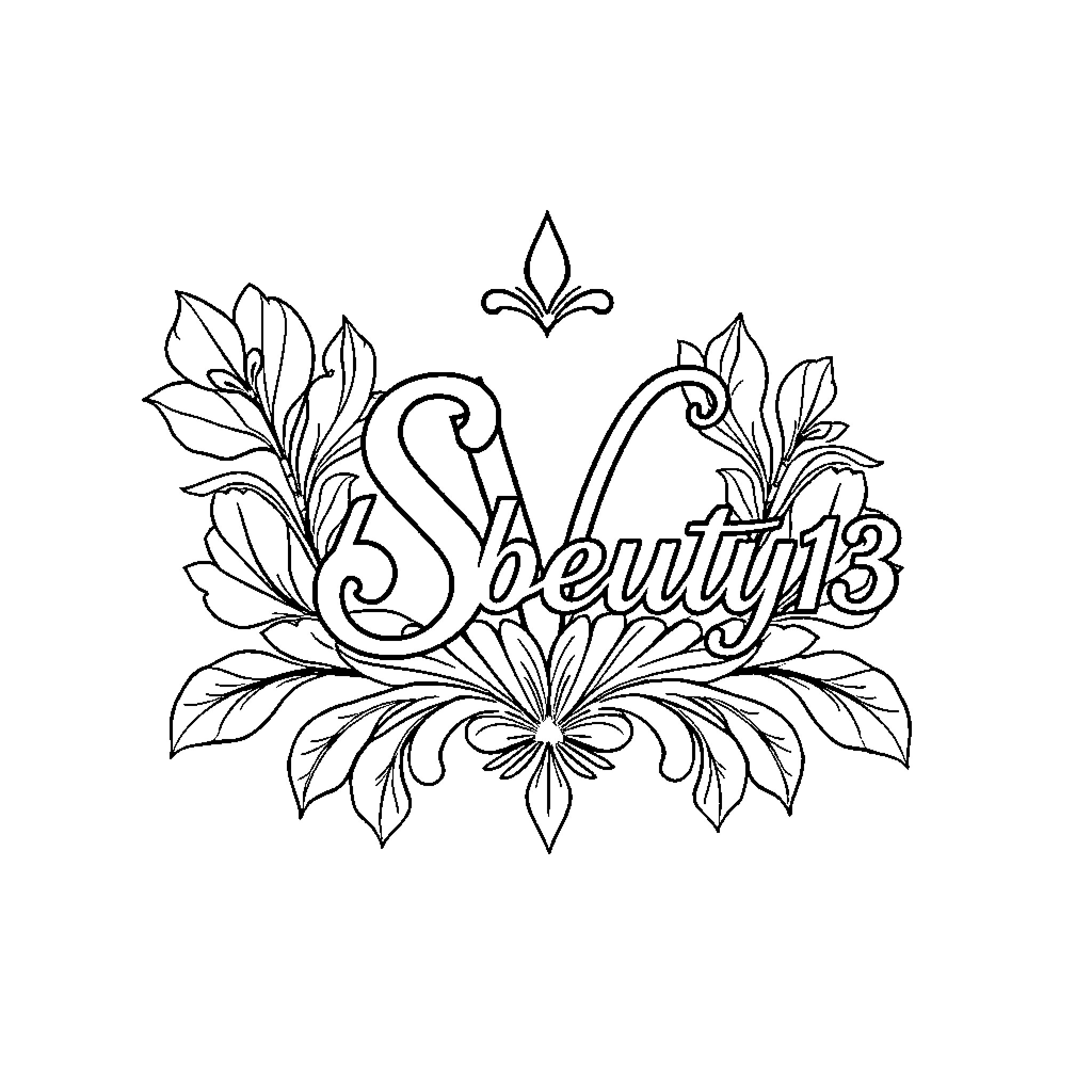 SVbeauty13 floral and ornamental design Coloring Page (free black-and-white line drawing printable PDF for all, from beginners to advanced learners, including children, teens, adults, and seniors)