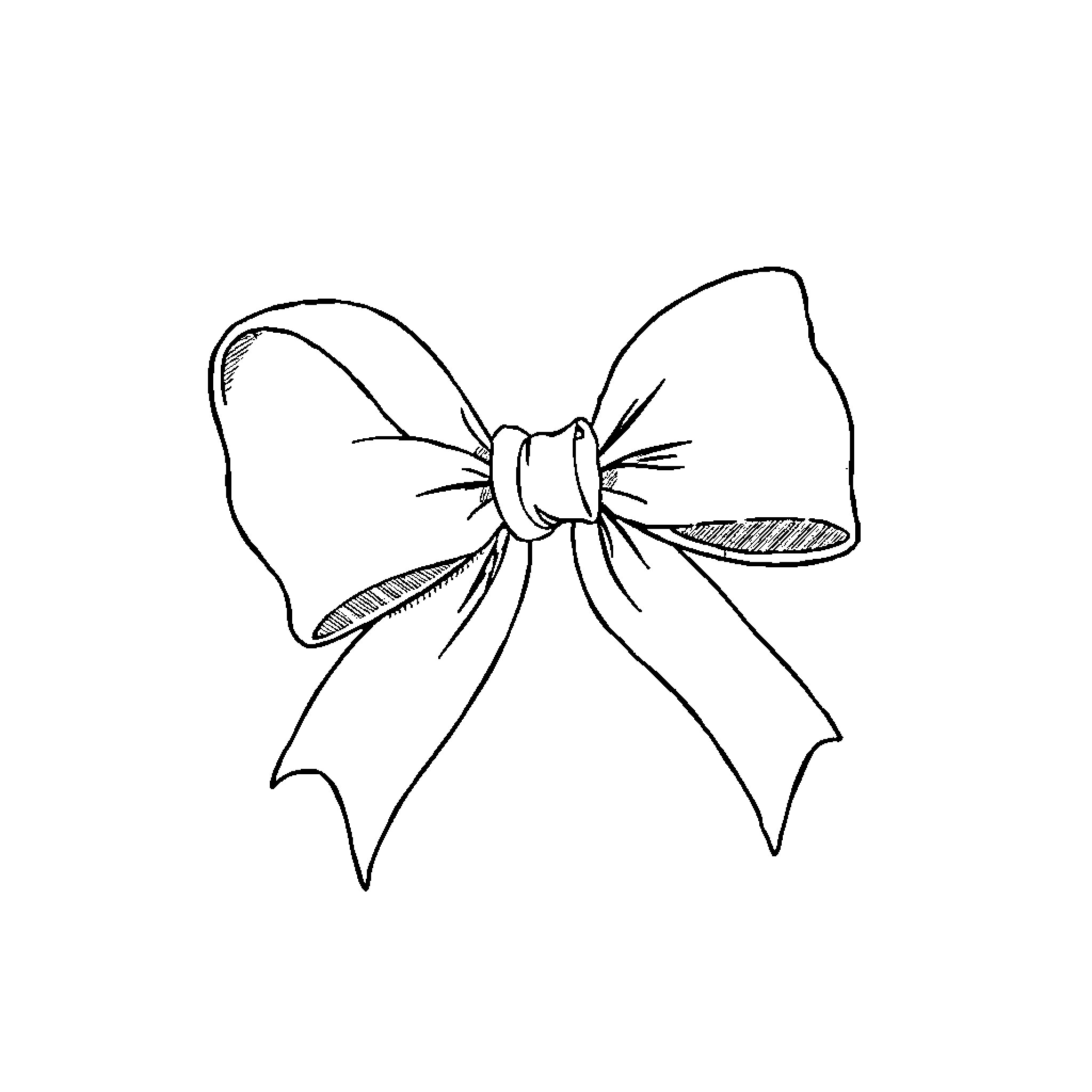 Ribbon with Intricate Bow Pattern Coloring Page (free black-and-white line drawing printable PDF for all, from beginners to advanced learners, including children, teens, adults, and seniors)