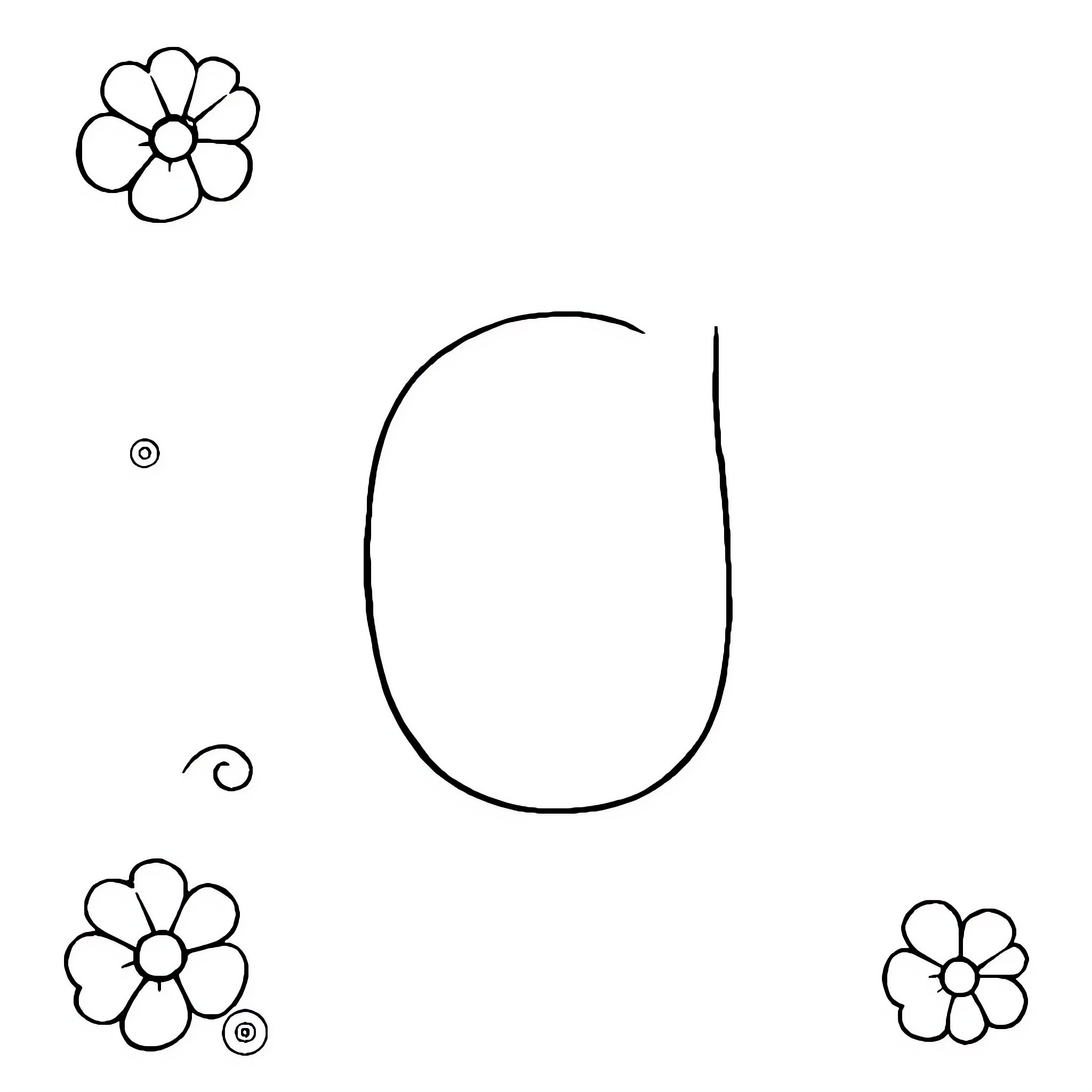 Number Floral Pattern with Oval Shape Coloring Page (free black-and-white line drawing printable PDF for all, from beginners to advanced learners, including children, teens, adults, and seniors)