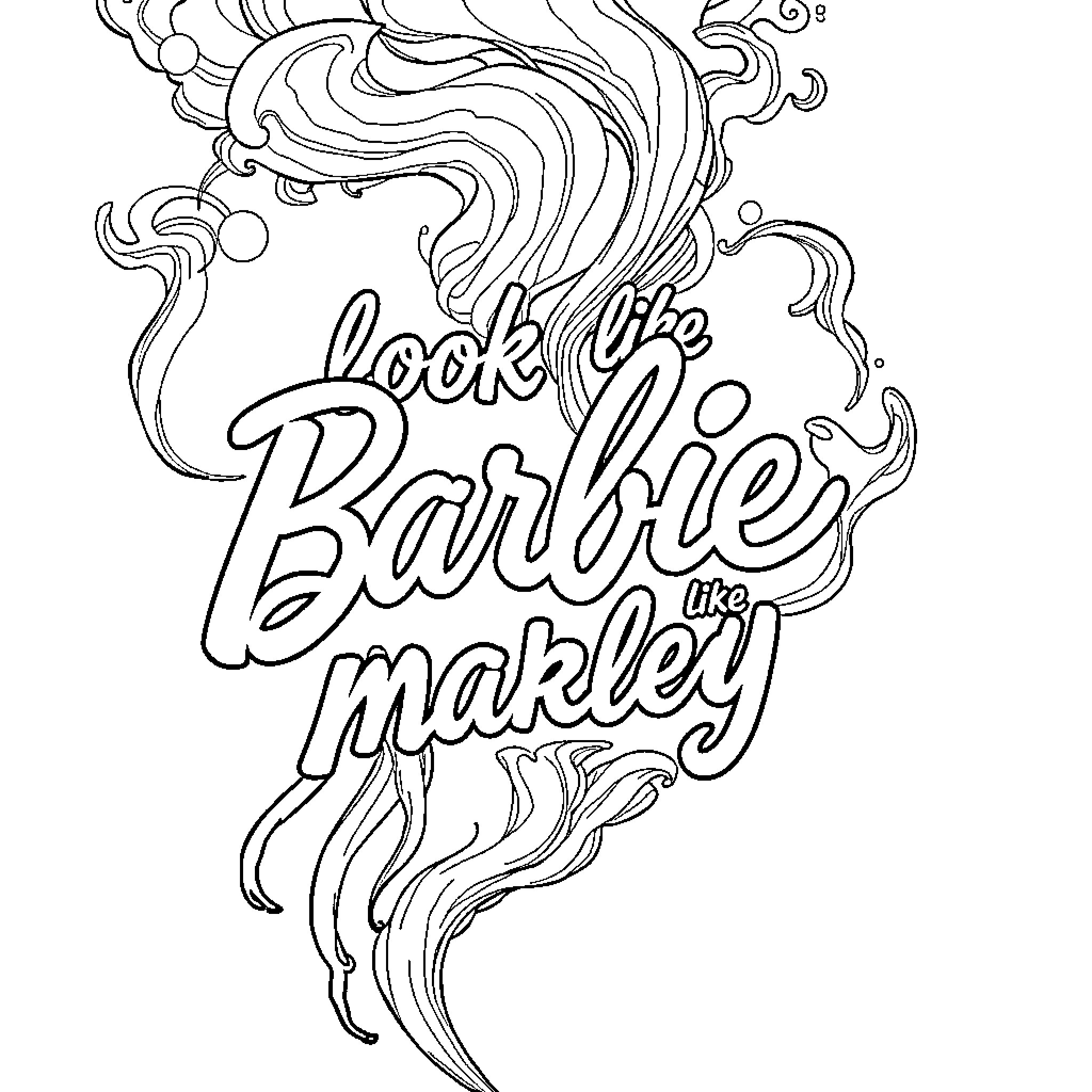 Smoke-like waves with inspirational text Coloring Page (free black-and-white line drawing printable PDF for all, from beginners to advanced learners, including children, teens, adults, and seniors)