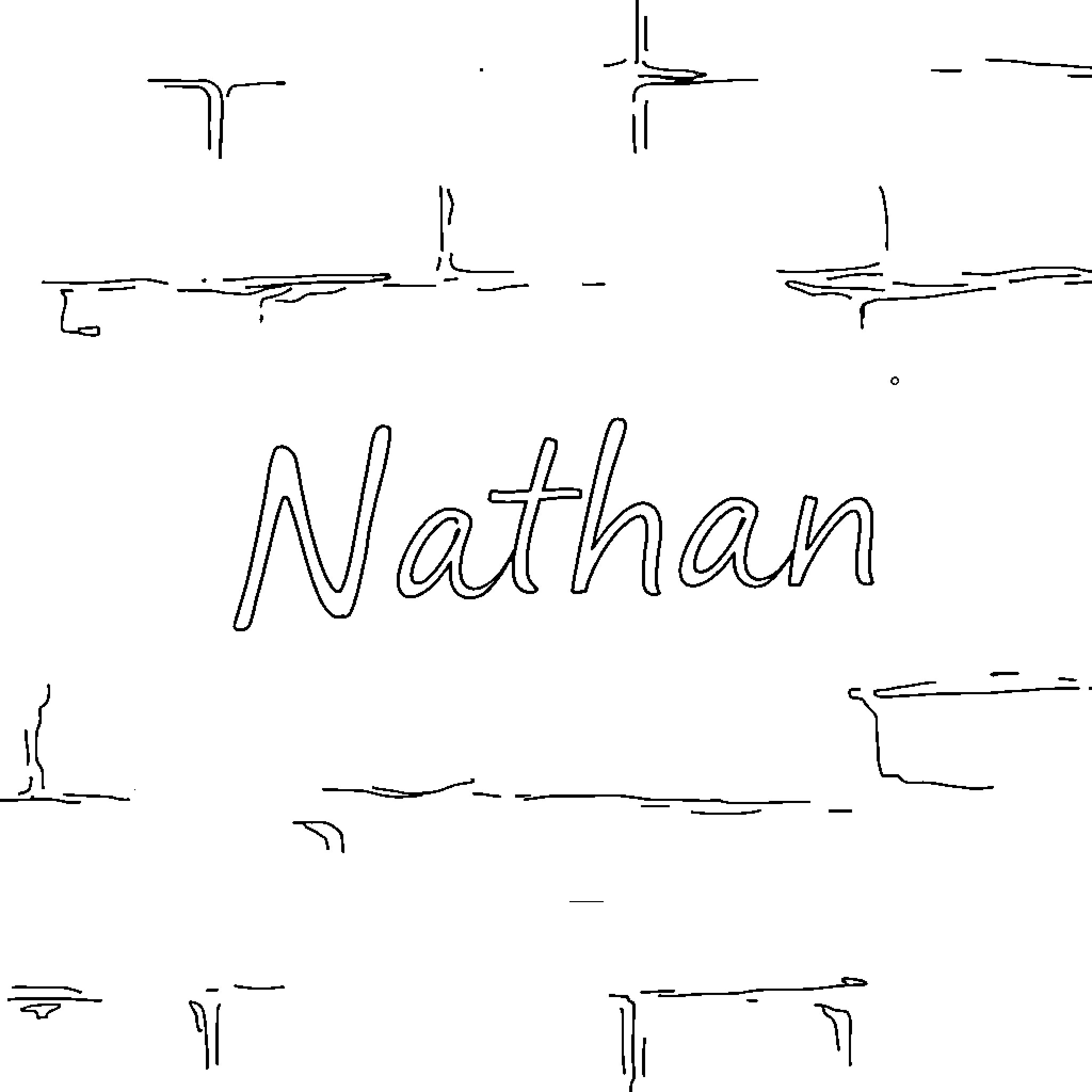Nathan's handwritten name Coloring Page (free black-and-white line drawing printable PDF for all, from beginners to advanced learners, including children, teens, adults, and seniors)