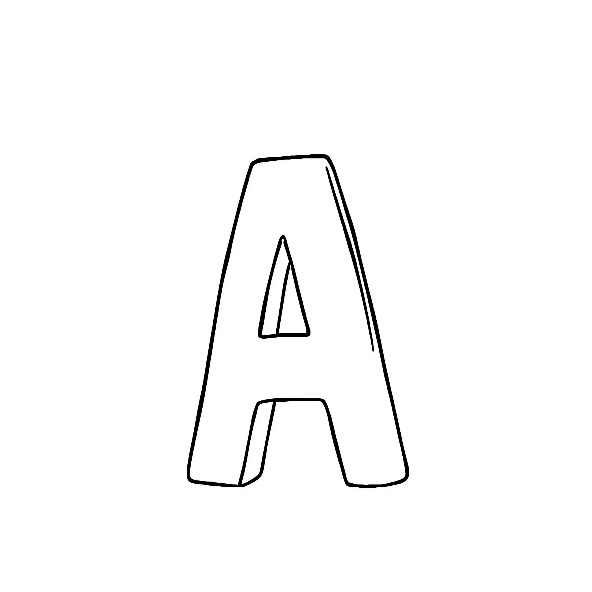 A simple black and white letter Coloring Page (free black-and-white line drawing printable PDF for all, from beginners to advanced learners, including children, teens, adults, and seniors)
