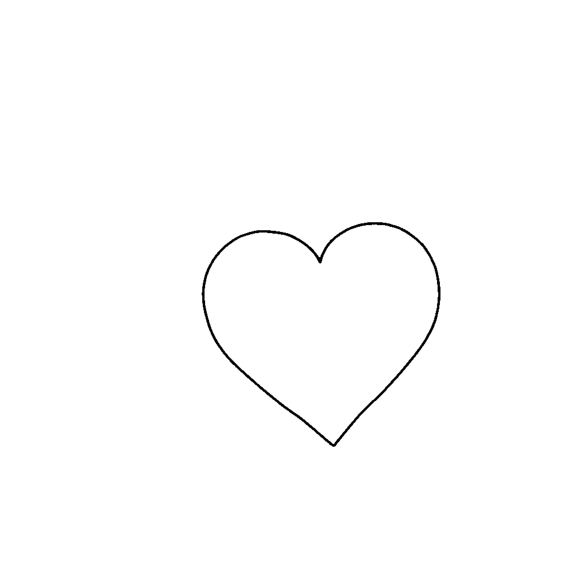 Moon-shaped heart outline Coloring Page (free black-and-white line drawing printable PDF for all, from beginners to advanced learners, including children, teens, adults, and seniors)