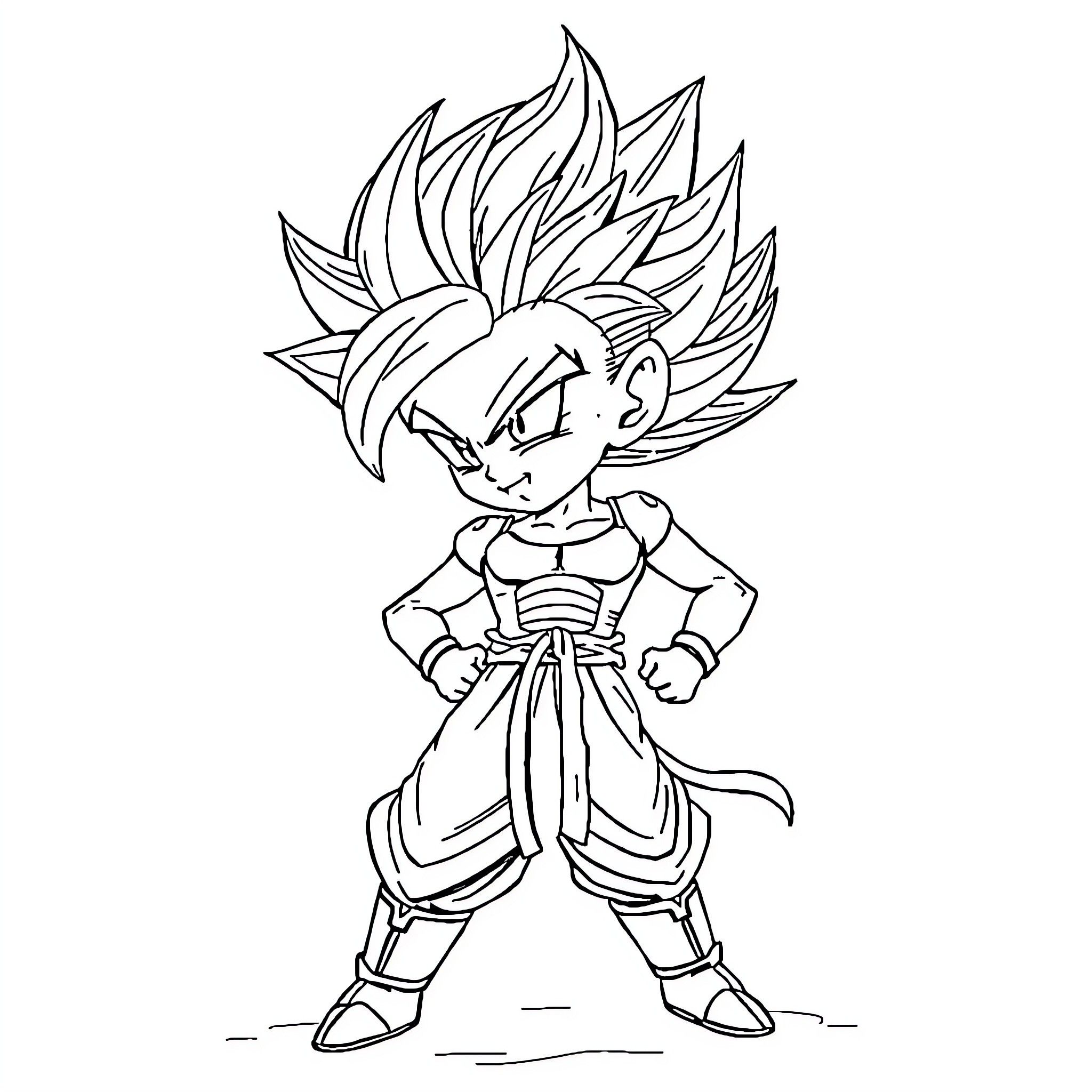 Gir character posing with powerful expression Coloring Page (free black-and-white line drawing printable PDF for all, from beginners to advanced learners, including children, teens, adults, and seniors)