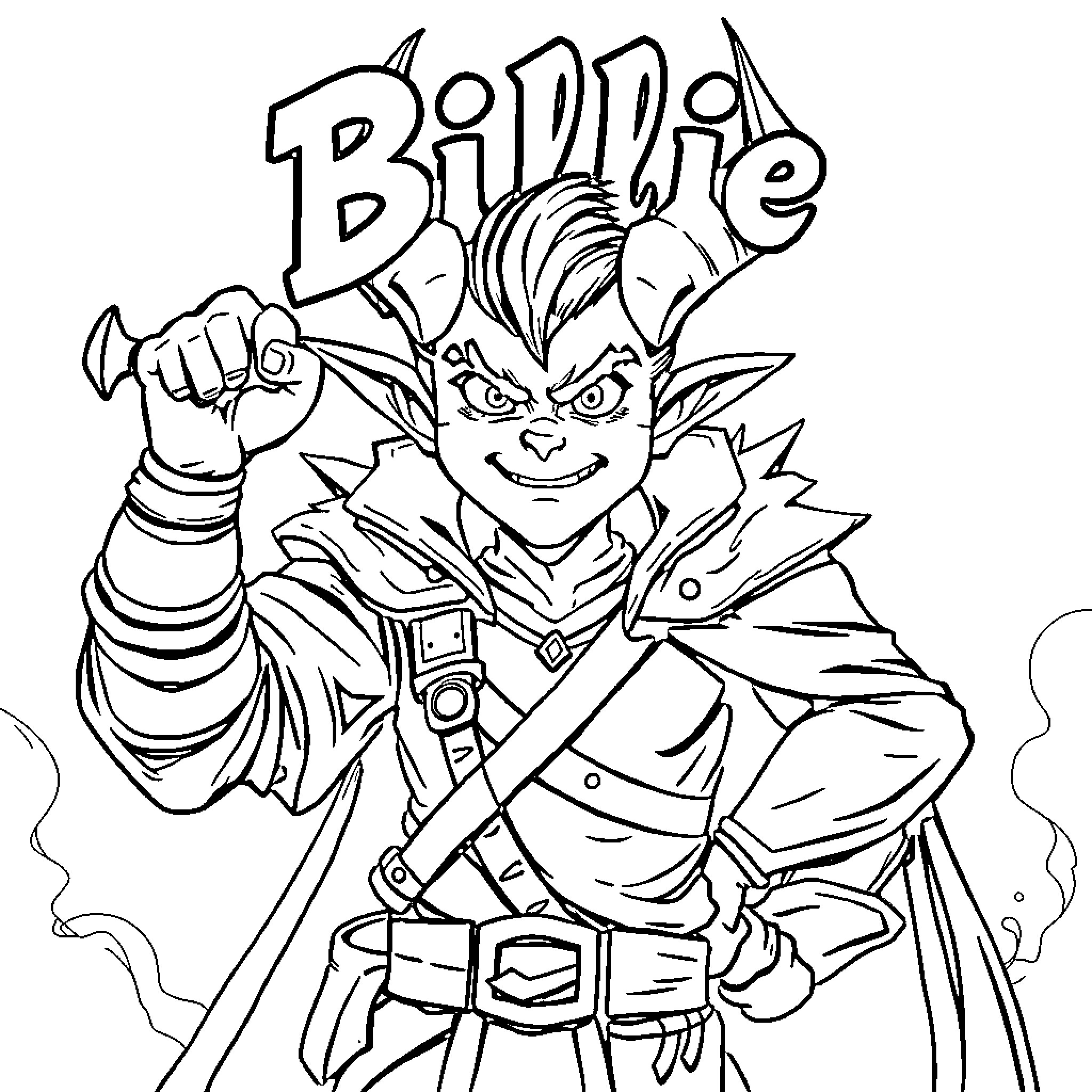 Demon Slayer Battling with Sword and Determination Coloring Page (free black-and-white line drawing printable PDF for all, from beginners to advanced learners, including children, teens, adults, and seniors)
