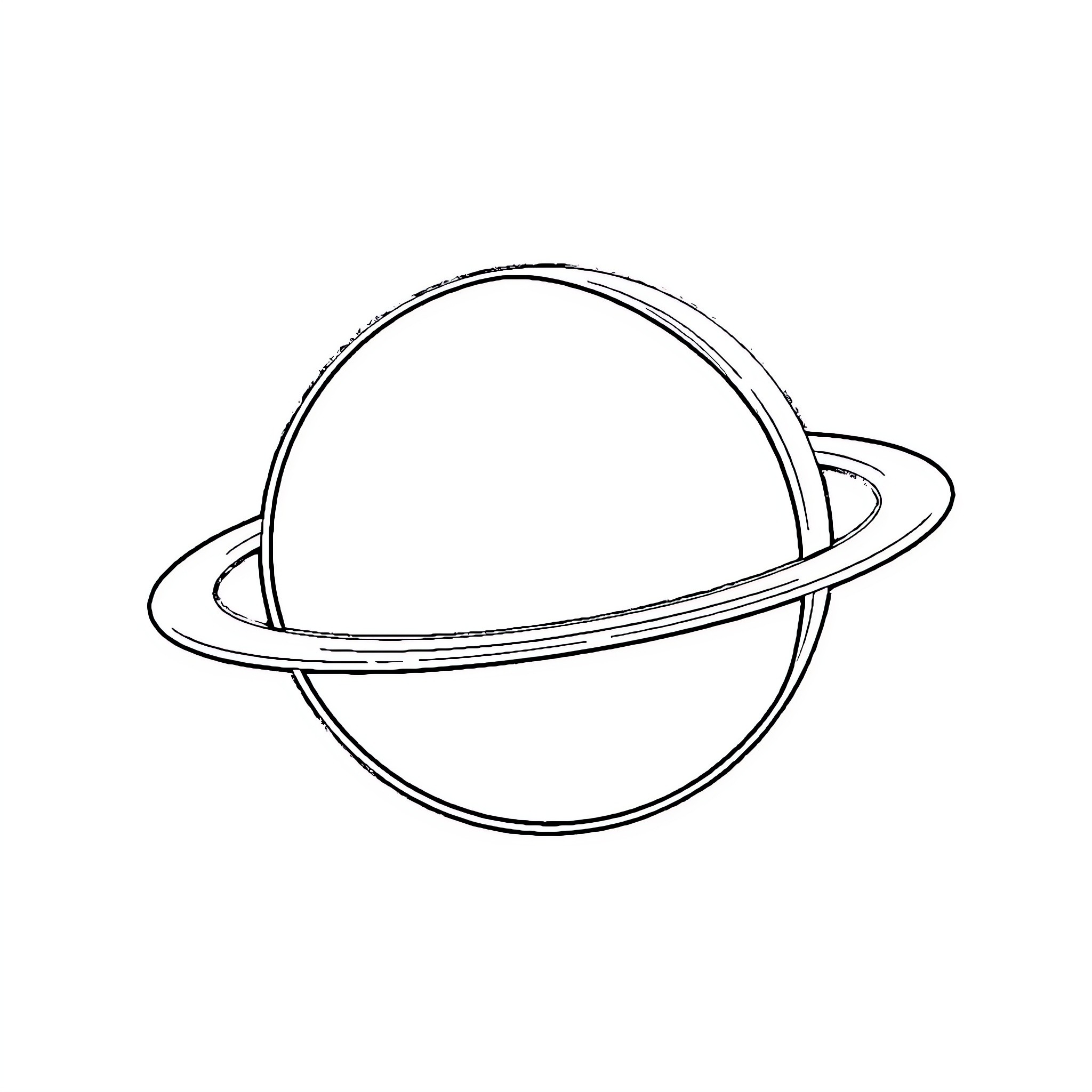 Halo of a Cosmic Planet Coloring Page (free black-and-white line drawing printable PDF for all, from beginners to advanced learners, including children, teens, adults, and seniors)