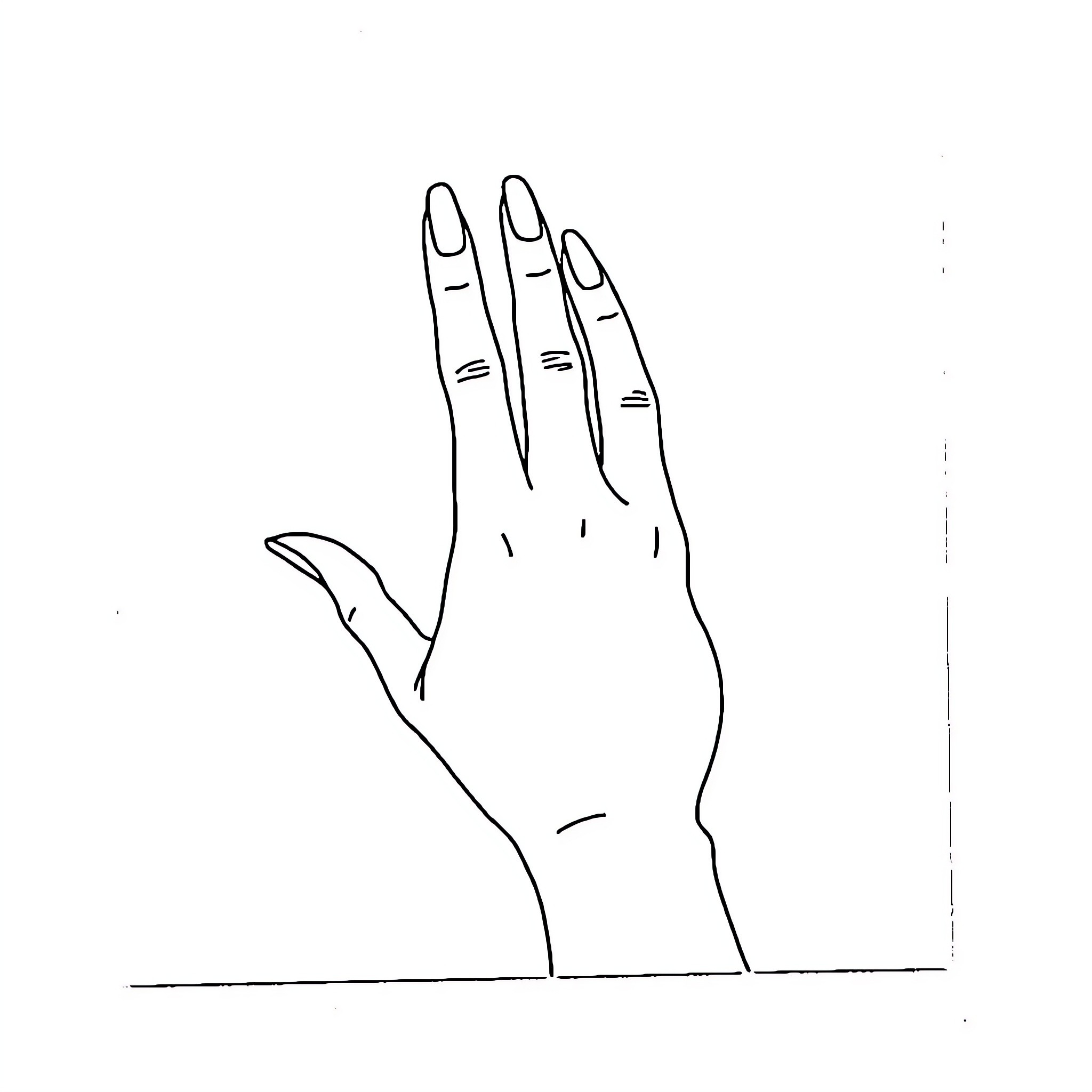 Hand expressing emotion through gesture Coloring Page (free black-and-white line drawing printable PDF for all, from beginners to advanced learners, including children, teens, adults, and seniors)
