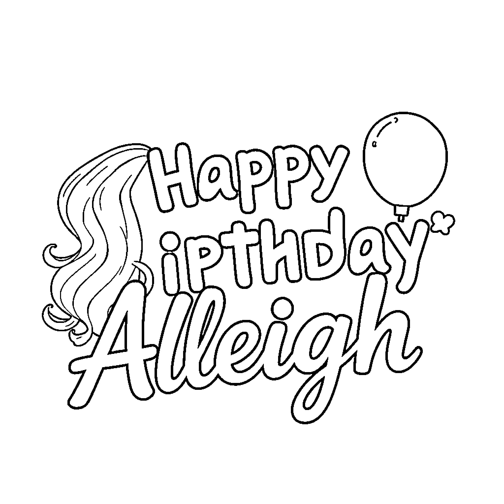 Barbie celebrating happy birthday Coloring Page (free black-and-white line drawing printable PDF for all, from beginners to advanced learners, including children, teens, adults, and seniors)