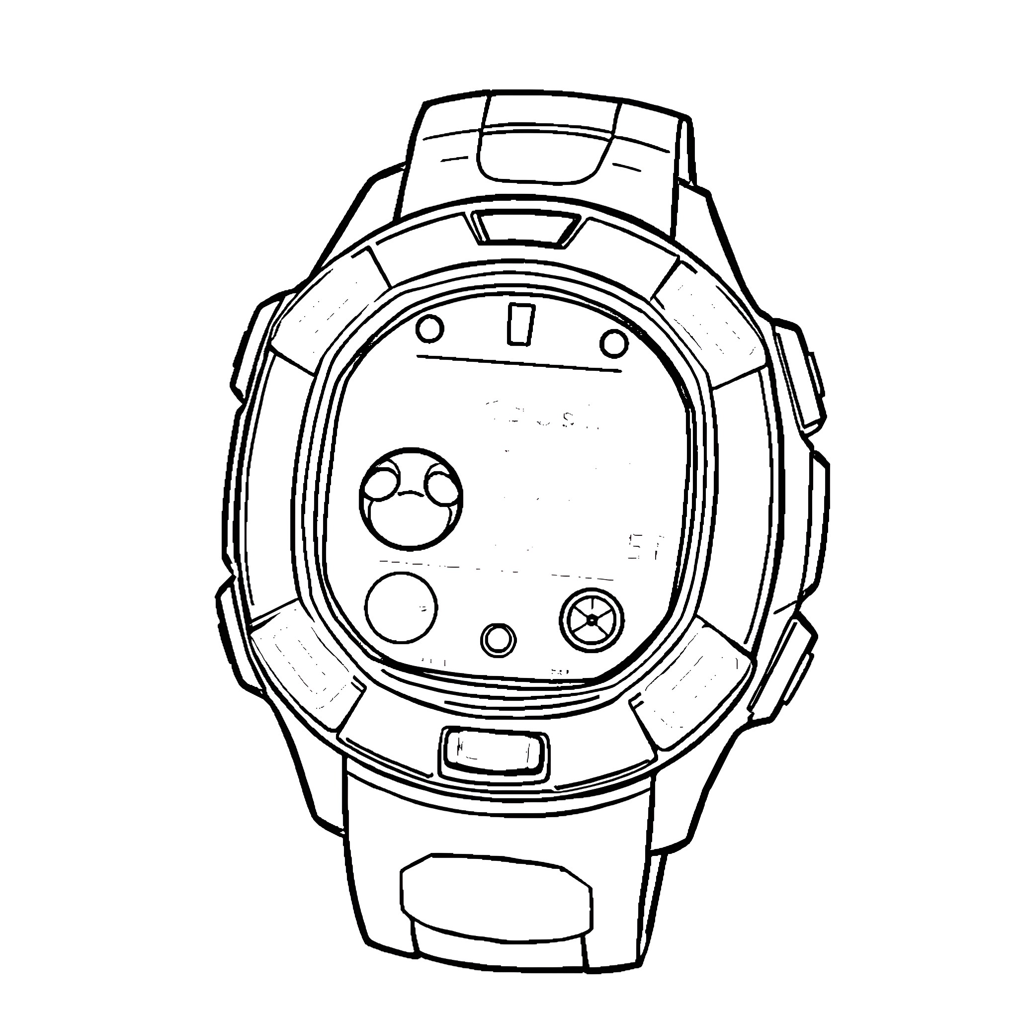 Yokai's Powerful Watch: Mysterious Timepiece Unveiled Coloring Page (free black-and-white line drawing printable PDF for all, from beginners to advanced learners, including children, teens, adults, and seniors)
