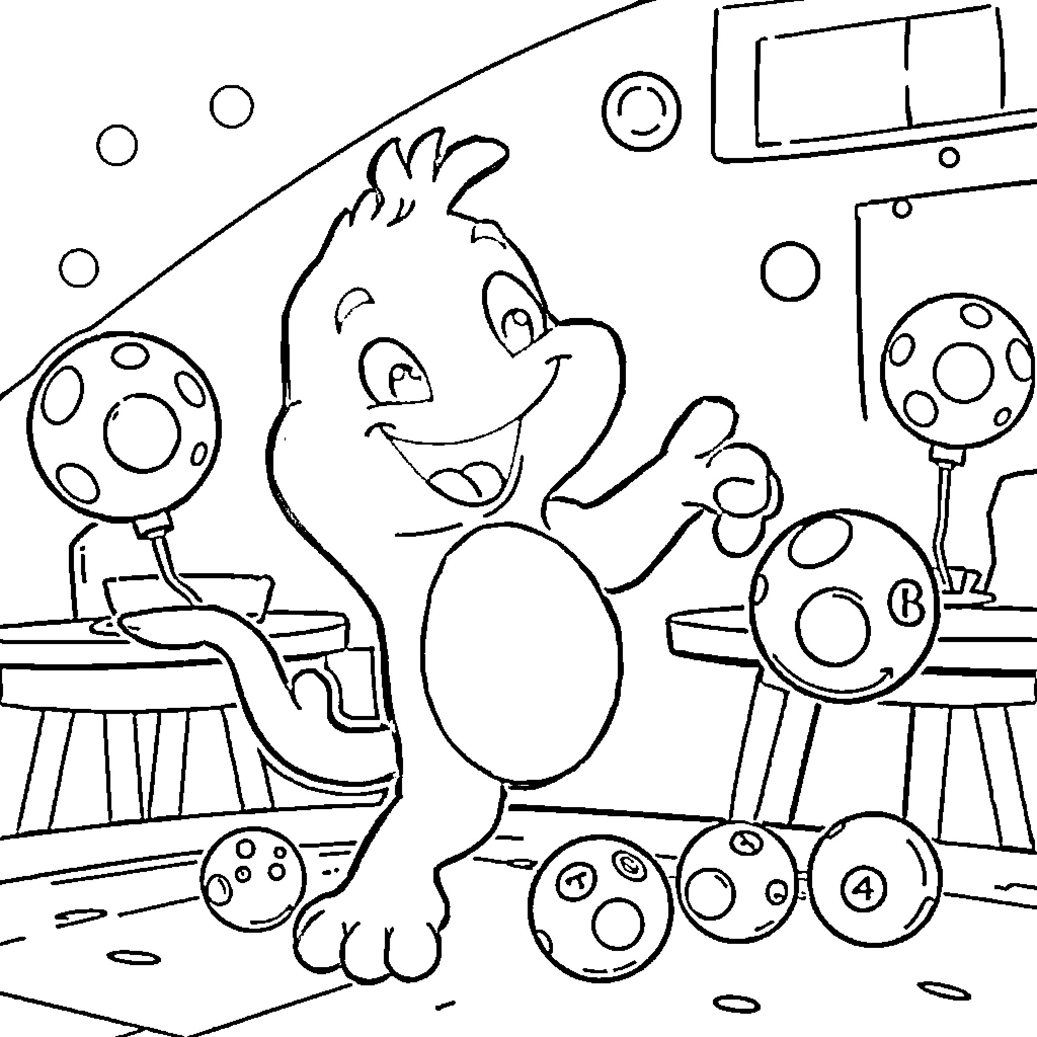 Bluey's Playful Painting Session Coloring Page (free black-and-white line drawing printable PDF for all, from beginners to advanced learners, including children, teens, adults, and seniors)