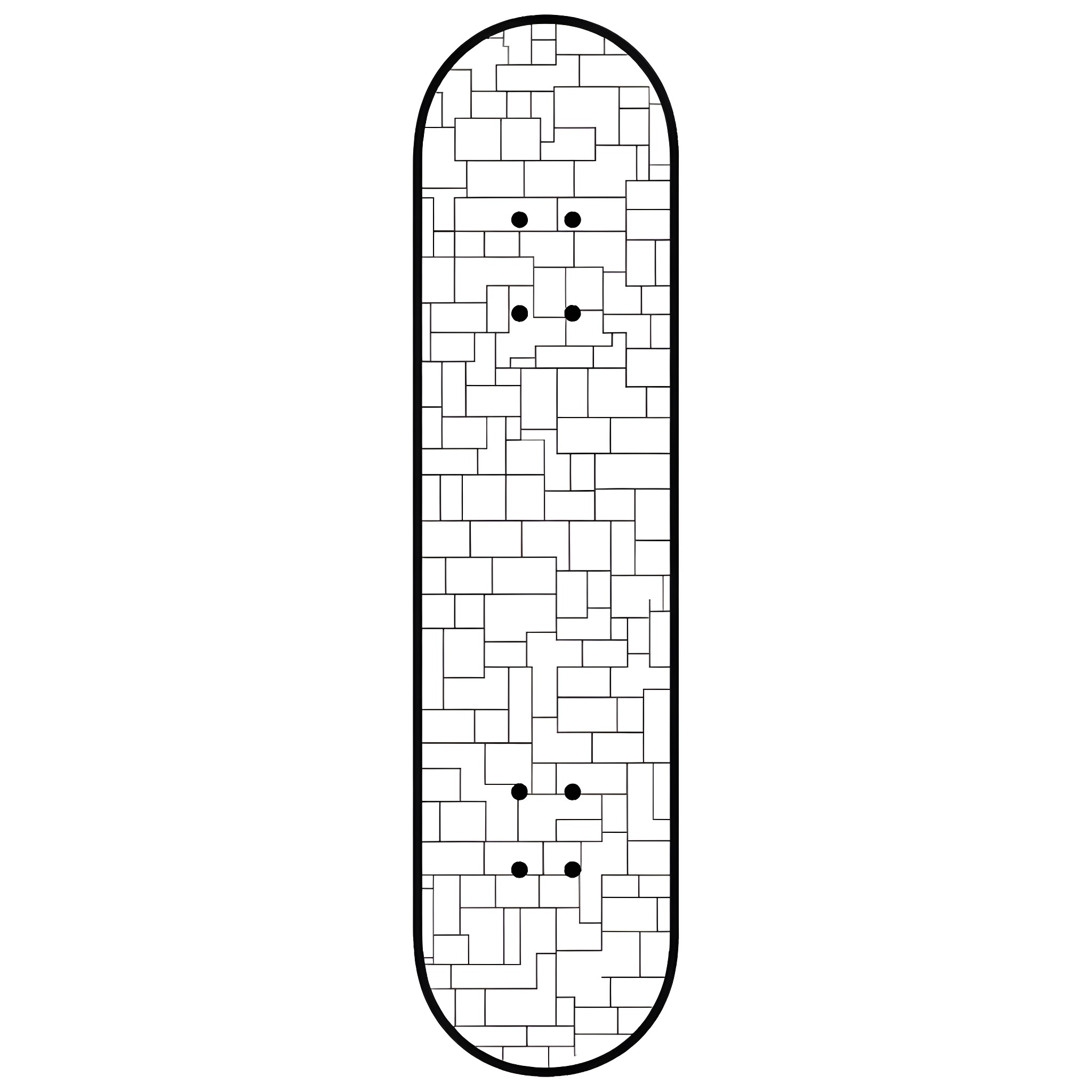 Skateboard with abstract geometric pattern Coloring Page (free black-and-white line drawing printable PDF for all, from beginners to advanced learners, including children, teens, adults, and seniors)