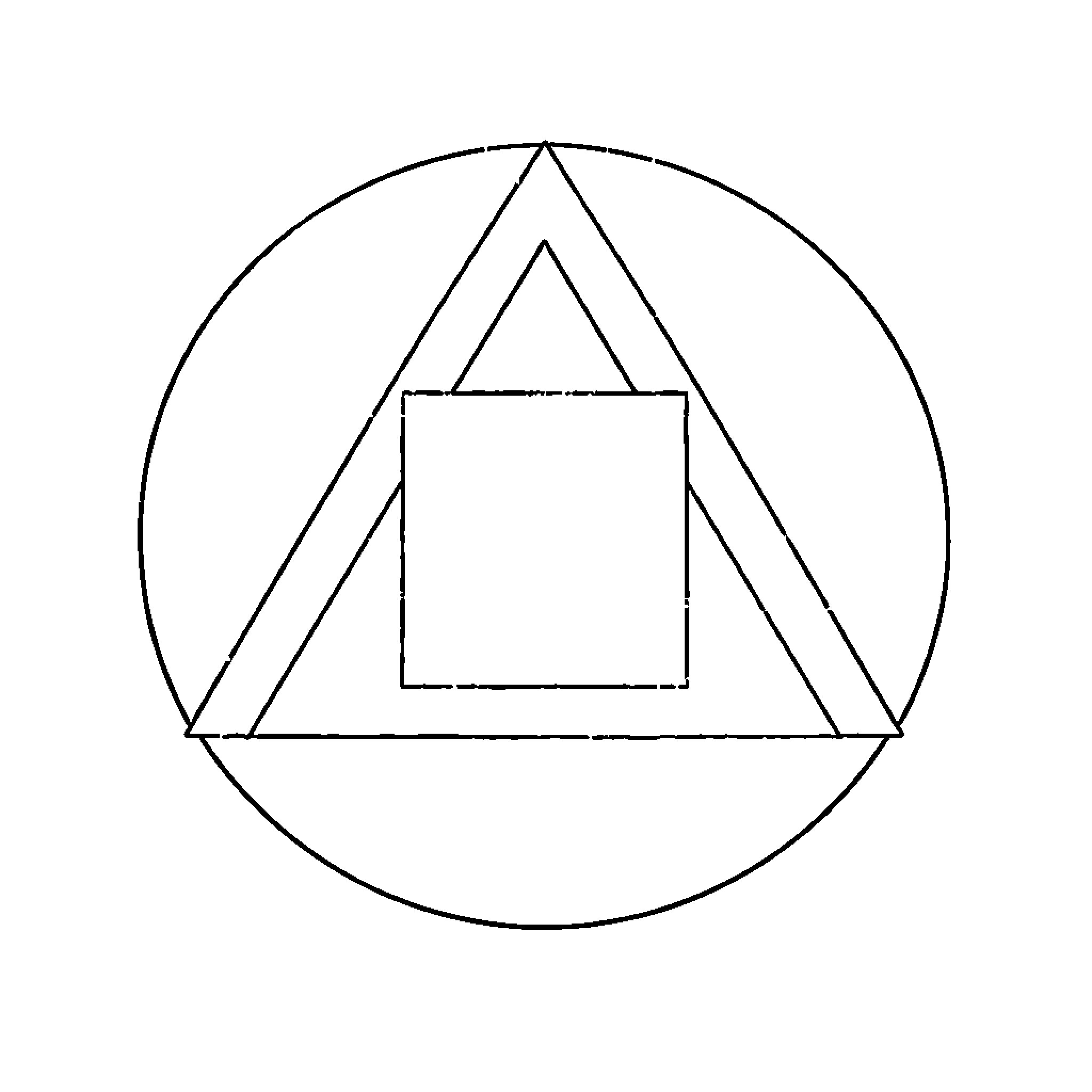 Geometric Shapes in a Circular Design Coloring Page (free black-and-white line drawing printable PDF for all, from beginners to advanced learners, including children, teens, adults, and seniors)