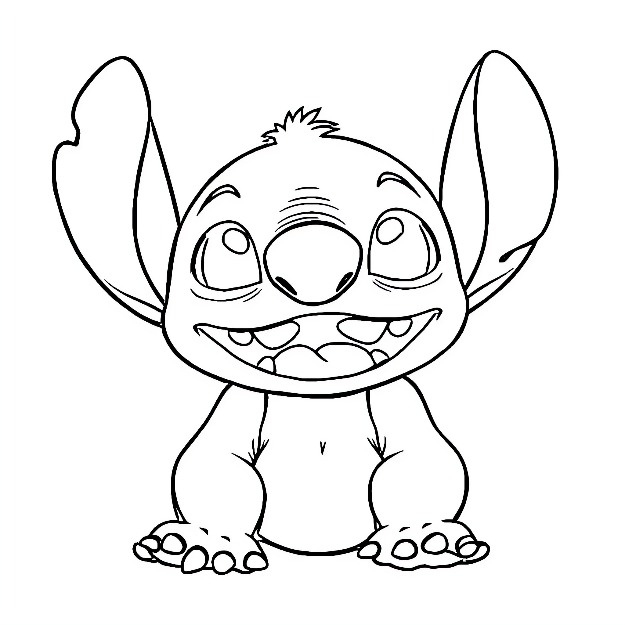 Mono Playful Creature with Curious Expression Coloring Page (free black-and-white line drawing printable PDF for all, from beginners to advanced learners, including children, teens, adults, and seniors)