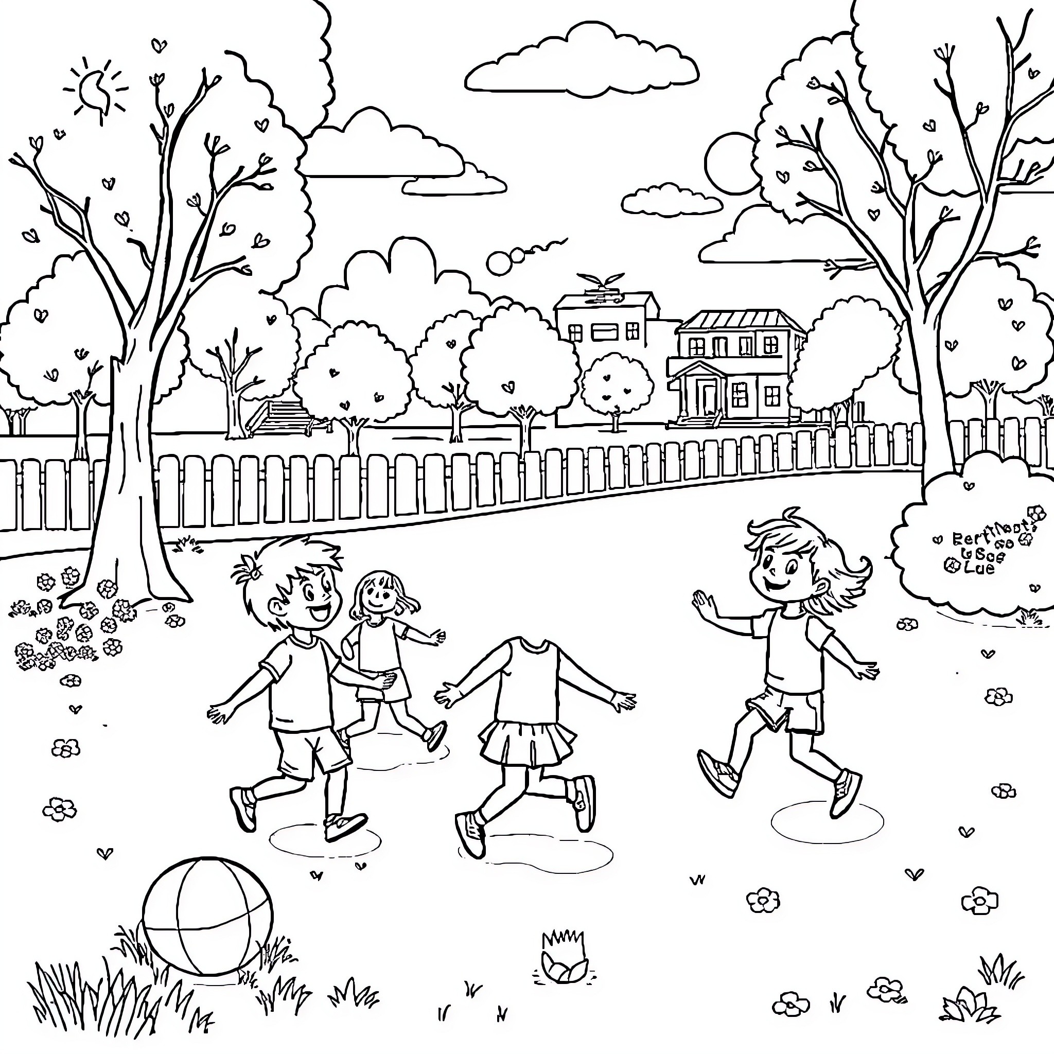 Kid Exploring the Outdoor Playground Coloring Page (free black-and-white line drawing printable PDF for all, from beginners to advanced learners, including children, teens, adults, and seniors)