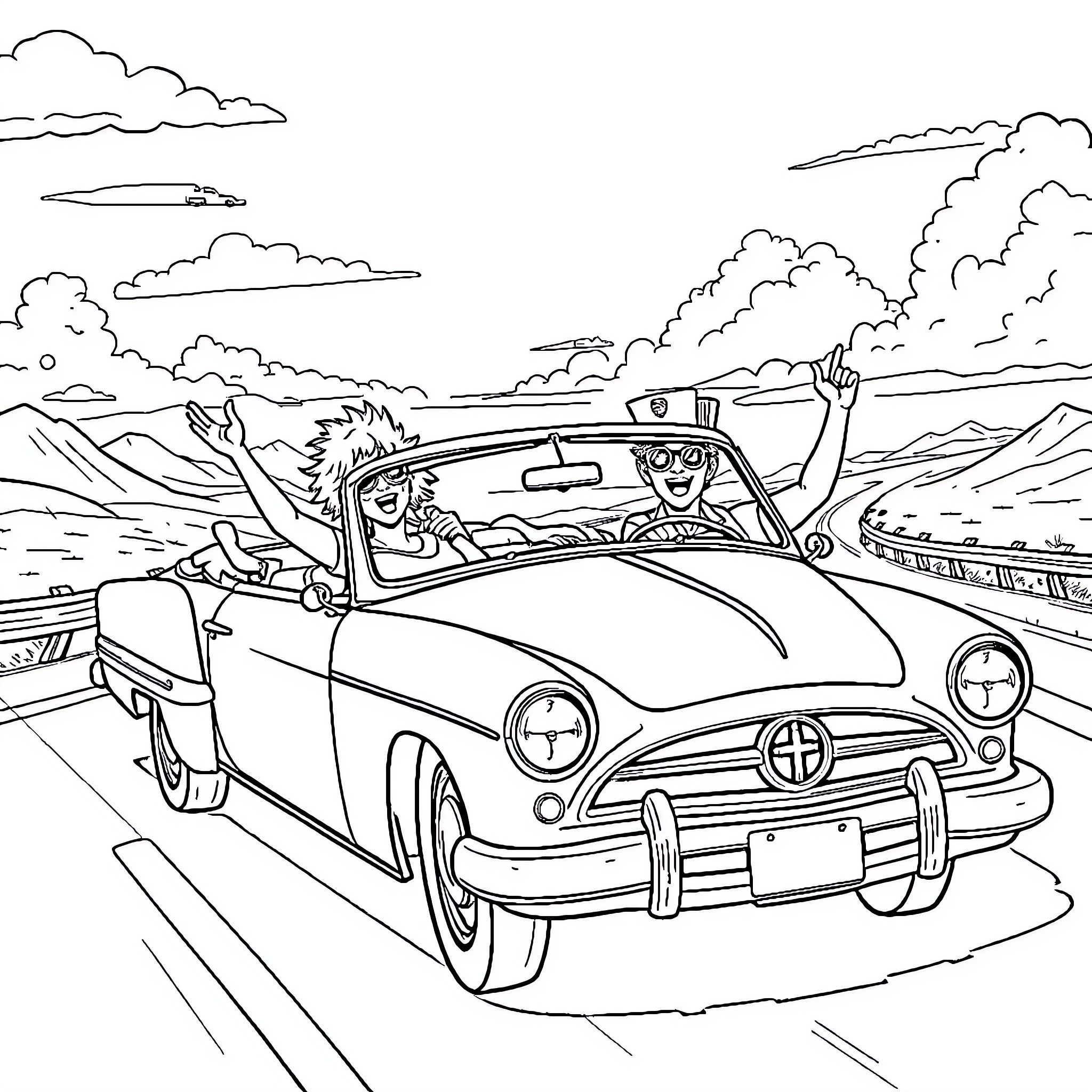 1 Best Convertible Car Coloring Pages (Free Printable PDFs)