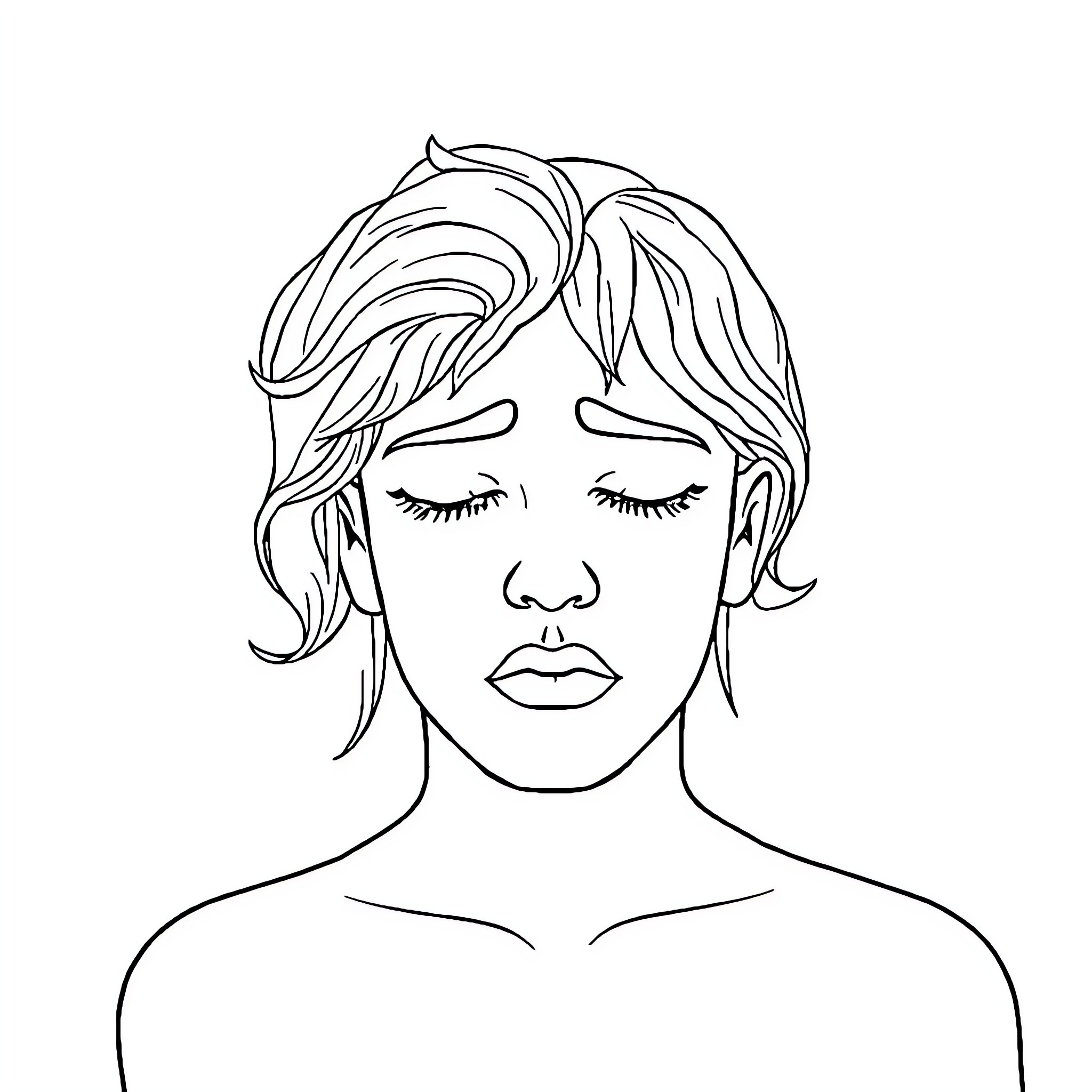 Anxiety in the Face of Uncertainty Coloring Page (free black-and-white line drawing printable PDF for all, from beginners to advanced learners, including children, teens, adults, and seniors)