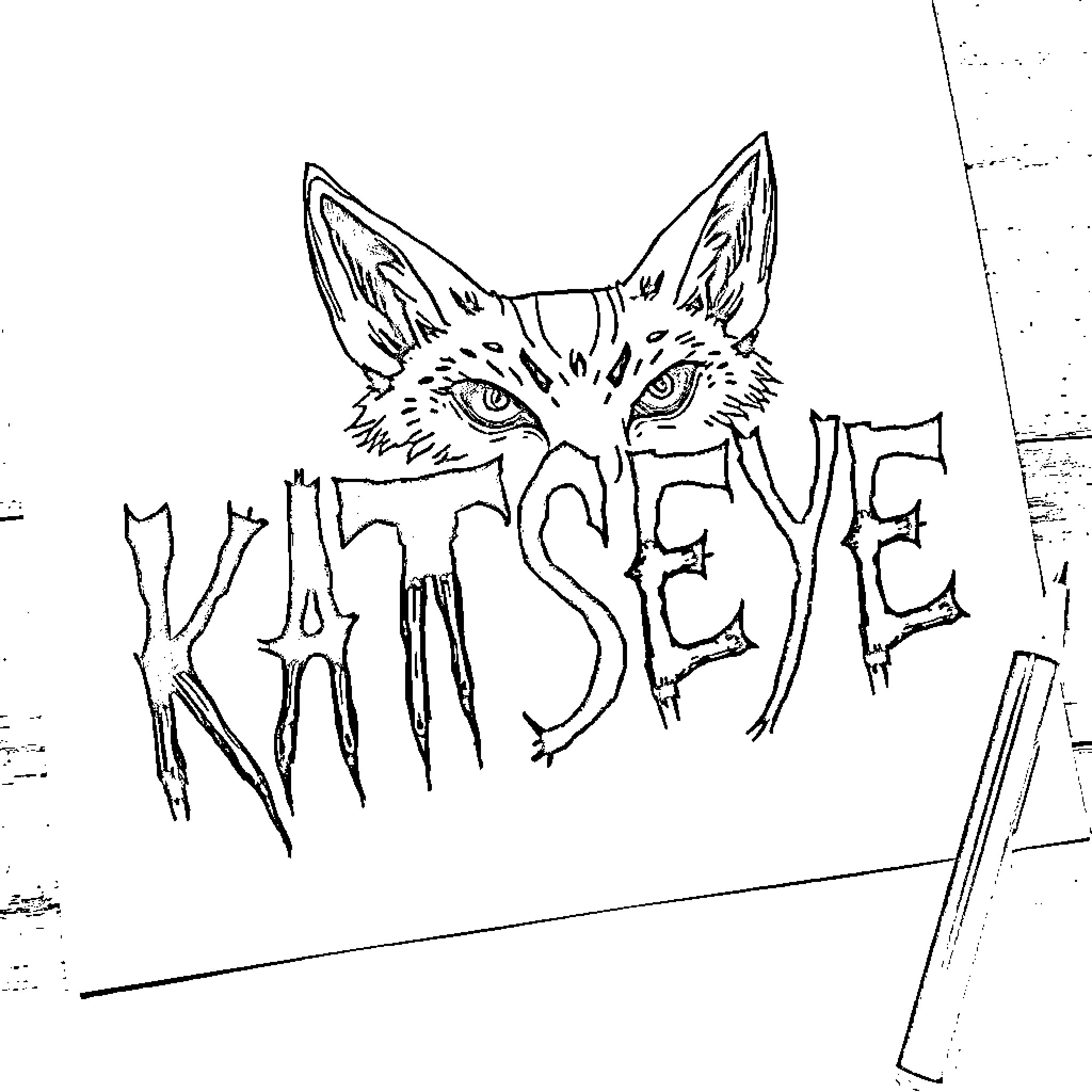 Katseye: Artistic Feline Expression Coloring Page (free black-and-white line drawing printable PDF for all, from beginners to advanced learners, including children, teens, adults, and seniors)