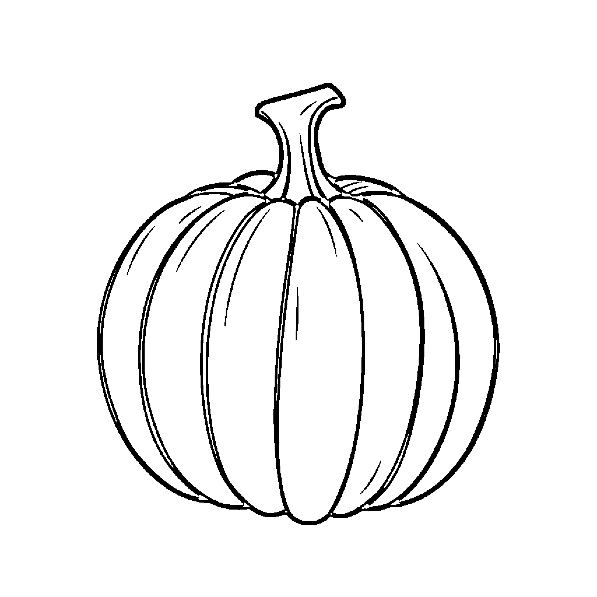 Pumpkin illustration with simple design Coloring Page (free black-and-white line drawing printable PDF for all, from beginners to advanced learners, including children, teens, adults, and seniors)