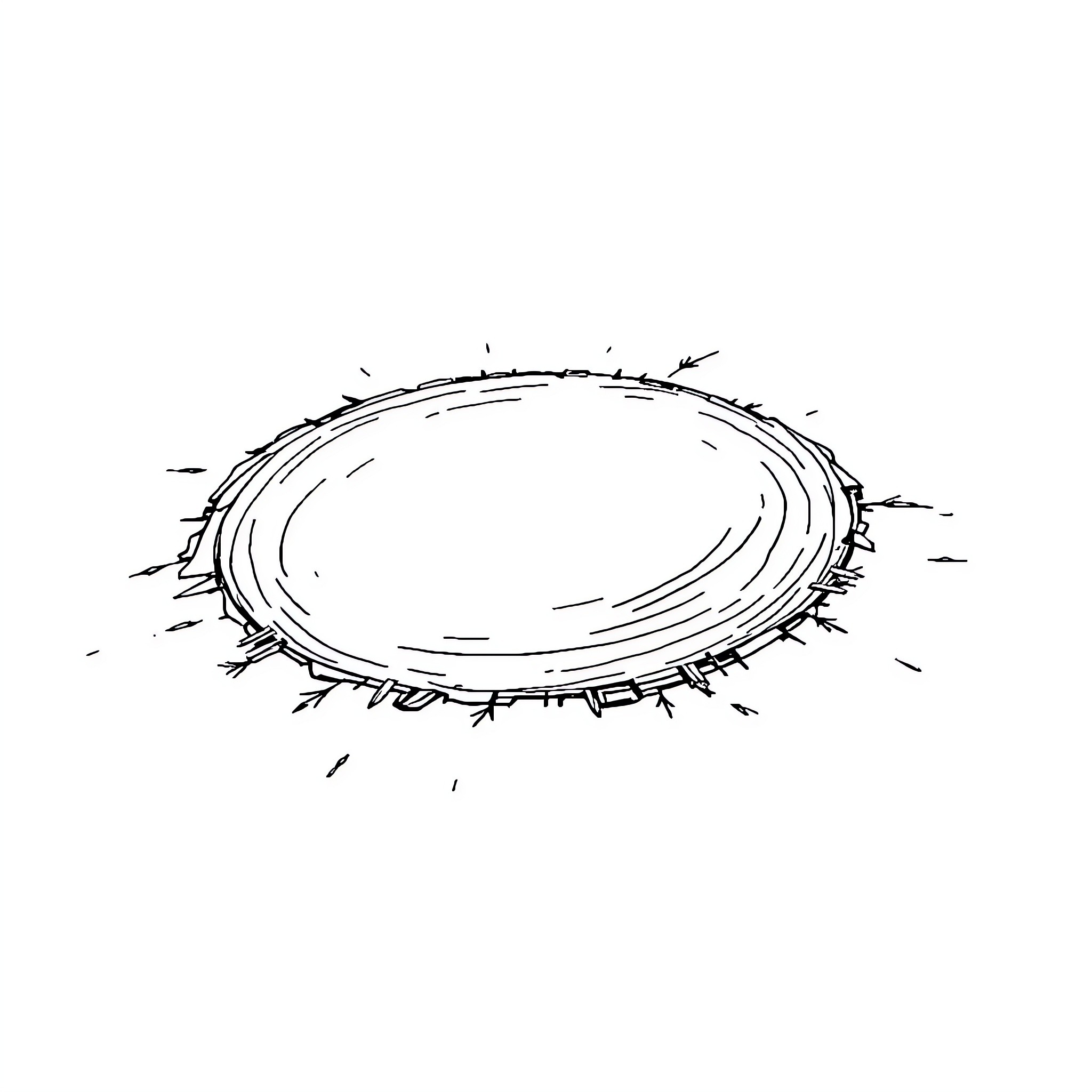 Circle of Scribbles and Sketches Coloring Page (free black-and-white line drawing printable PDF for all, from beginners to advanced learners, including children, teens, adults, and seniors)