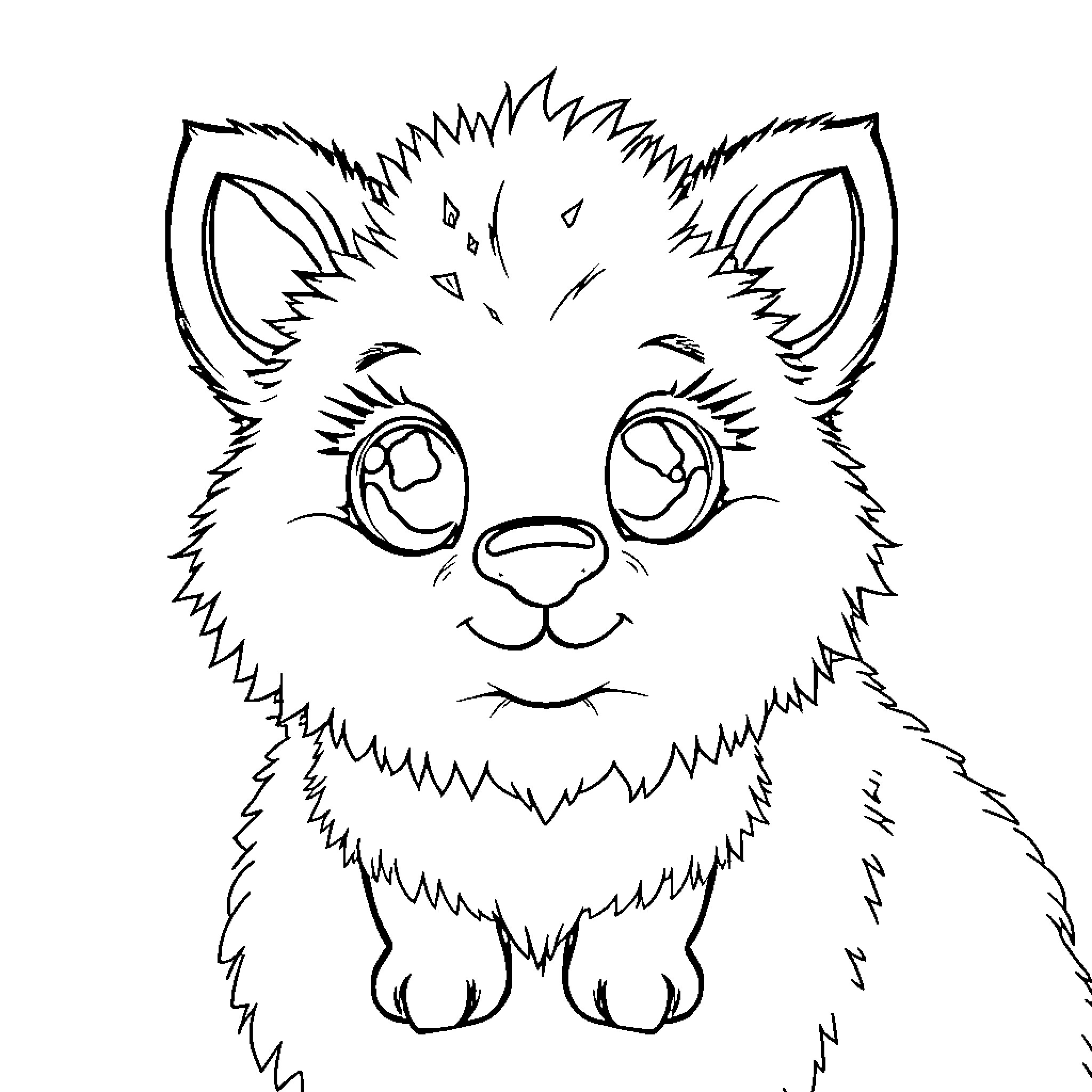 Animal in black and white outline Coloring Page (free black-and-white line drawing printable PDF for all, from beginners to advanced learners, including children, teens, adults, and seniors)
