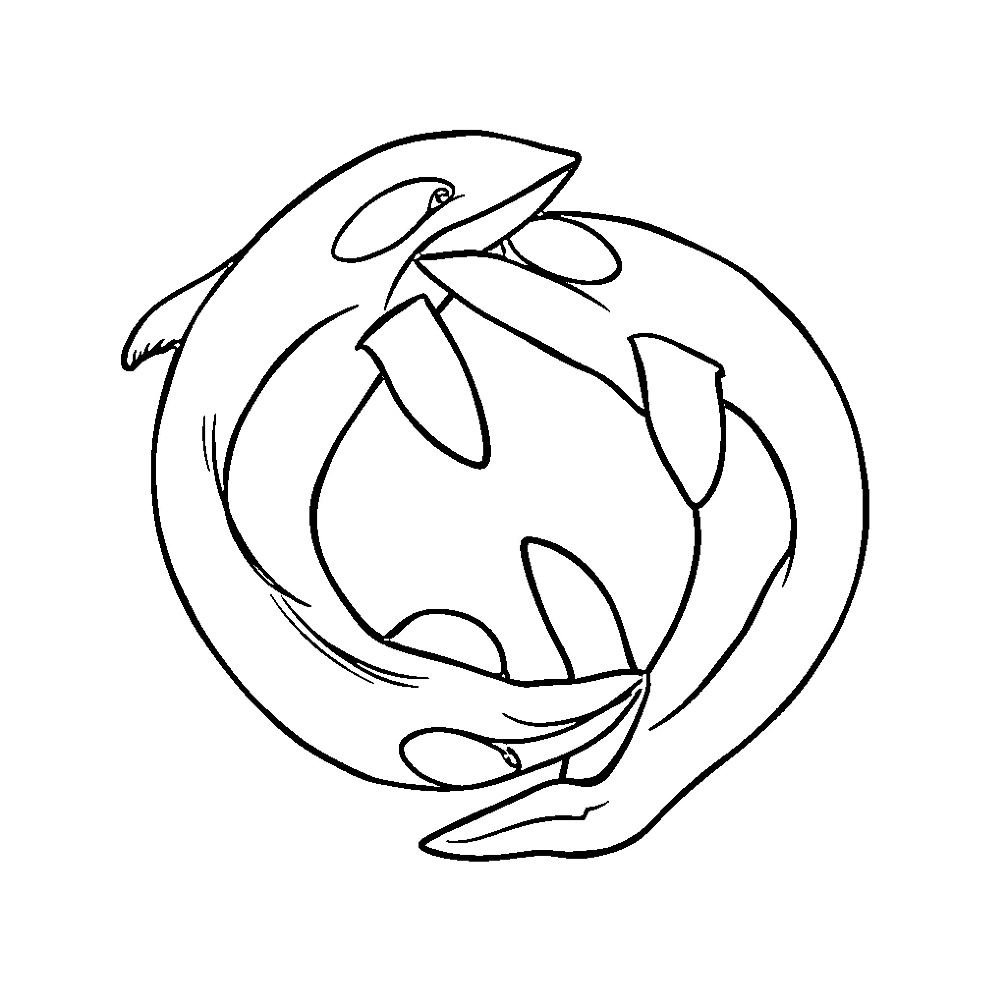 Orca swimming gracefully in the ocean Coloring Page (free black-and-white line drawing printable PDF for all, from beginners to advanced learners, including children, teens, adults, and seniors)