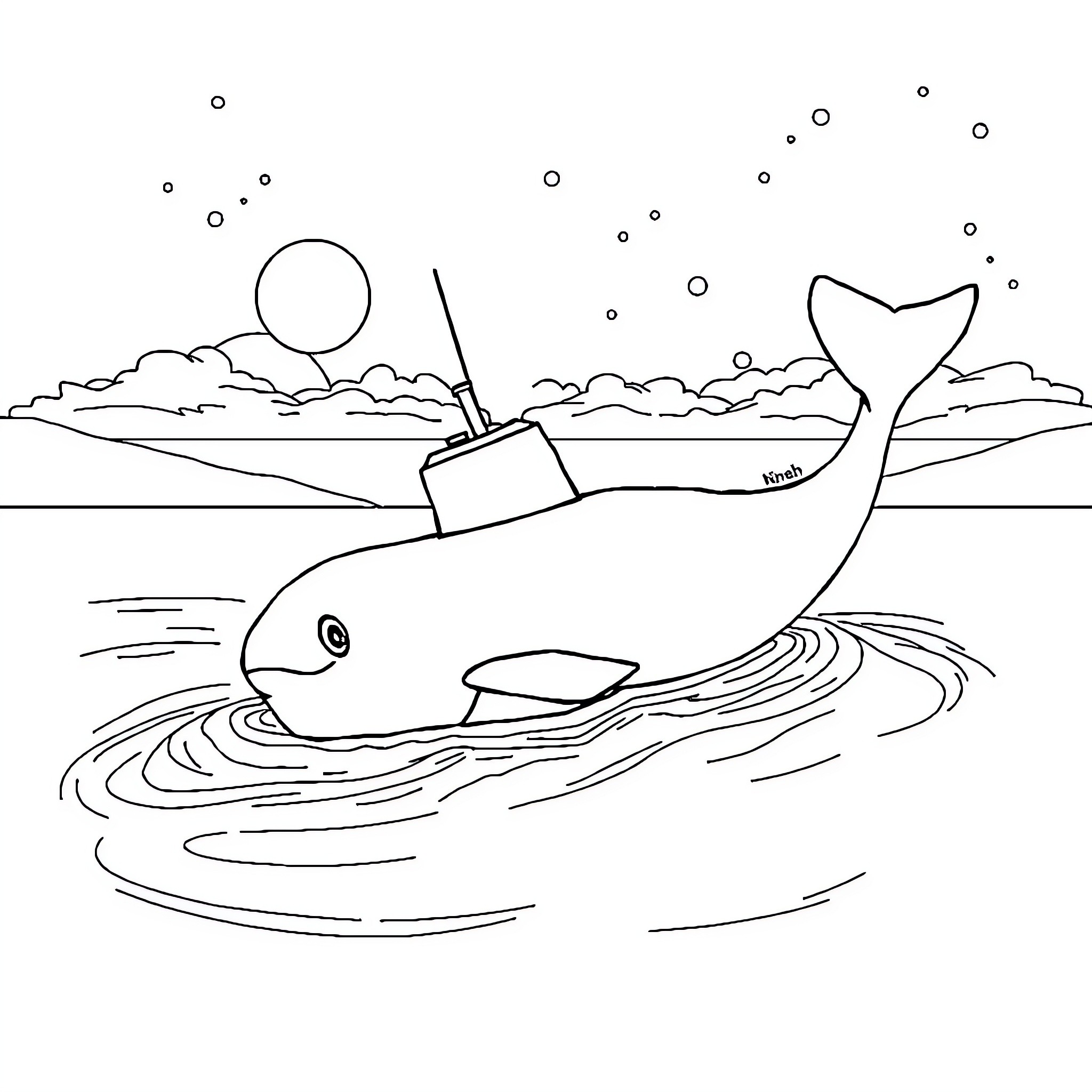 Swan swimming peacefully in the ocean Coloring Page (free black-and-white line drawing printable PDF for all, from beginners to advanced learners, including children, teens, adults, and seniors)