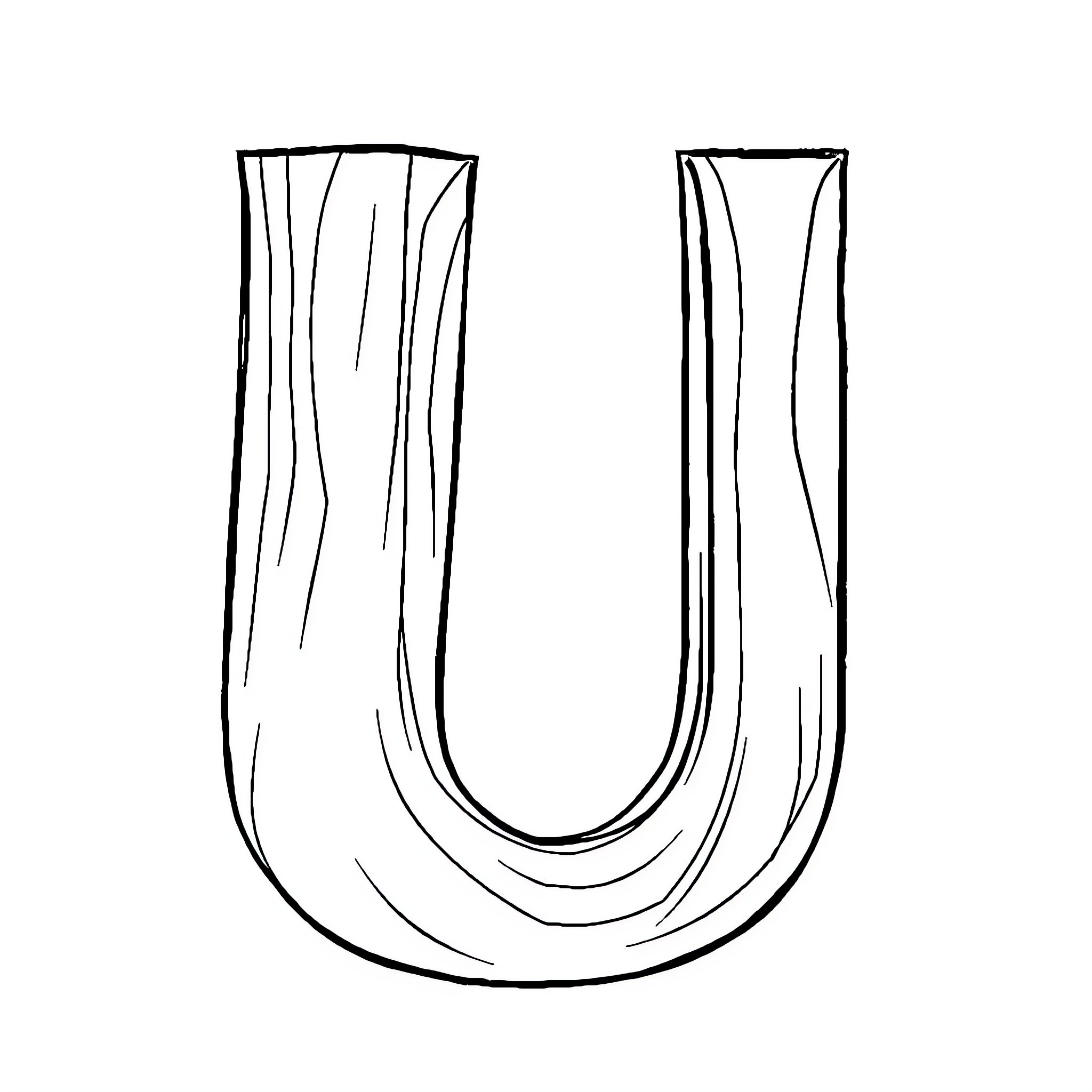 Unusual abstract U-shaped lines Coloring Page (free black-and-white line drawing printable PDF for all, from beginners to advanced learners, including children, teens, adults, and seniors)