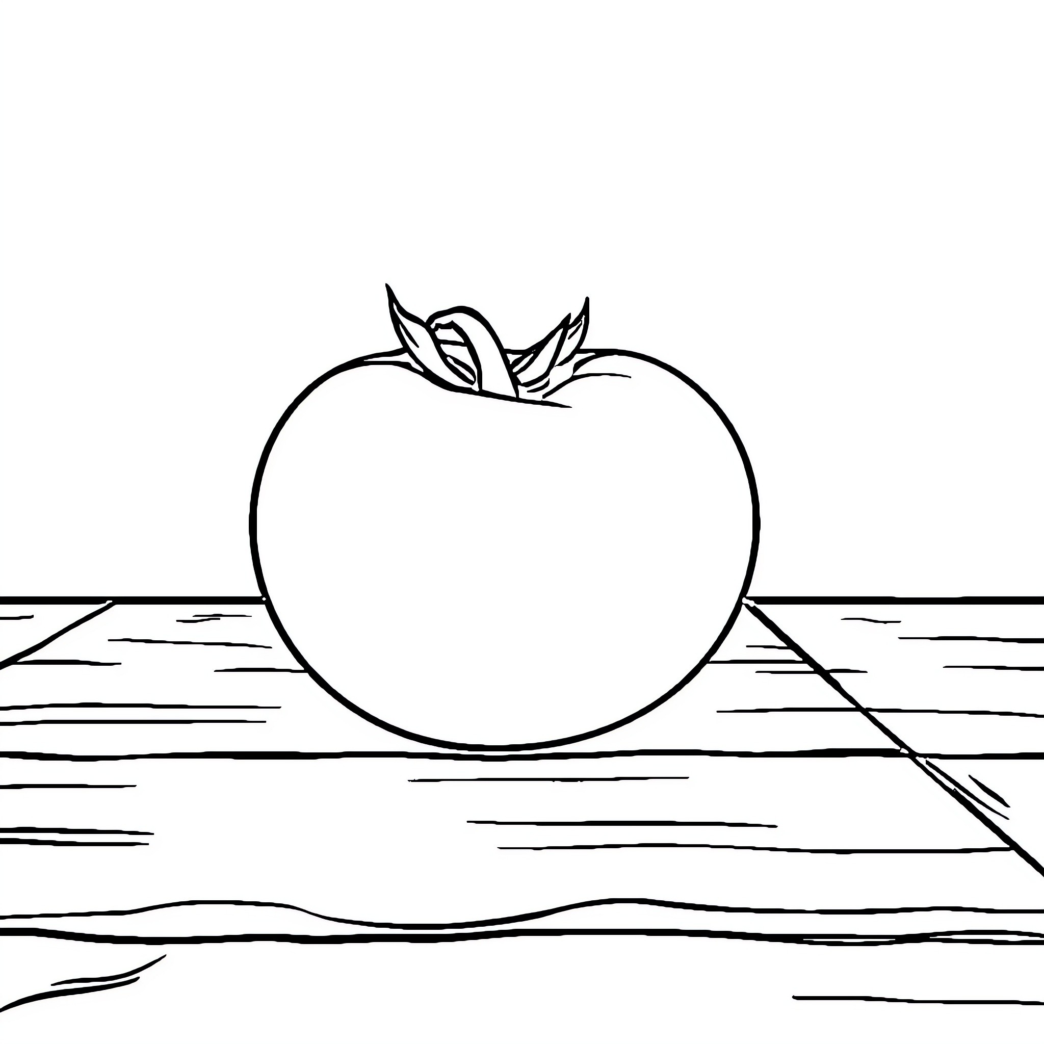 Tomato depicted in simple black and white line art Coloring Page (free black-and-white line drawing printable PDF for all, from beginners to advanced learners, including children, teens, adults, and seniors)