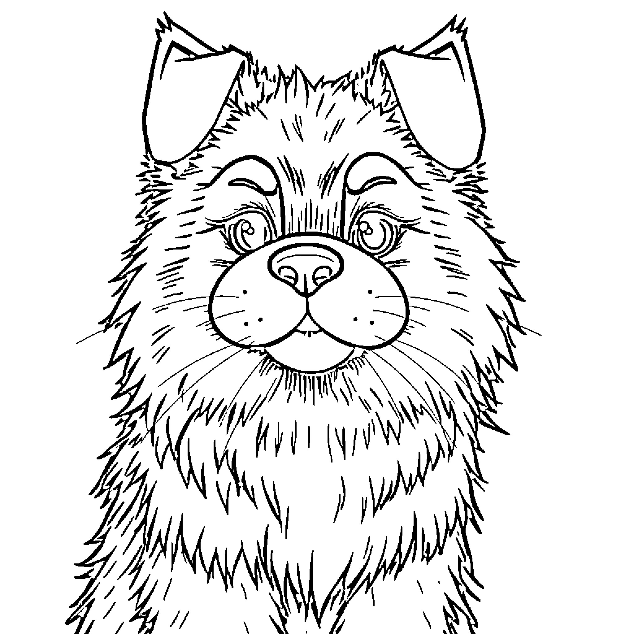 Cat with Playful Expression Coloring Page (free black-and-white line drawing printable PDF for all, from beginners to advanced learners, including children, teens, adults, and seniors)