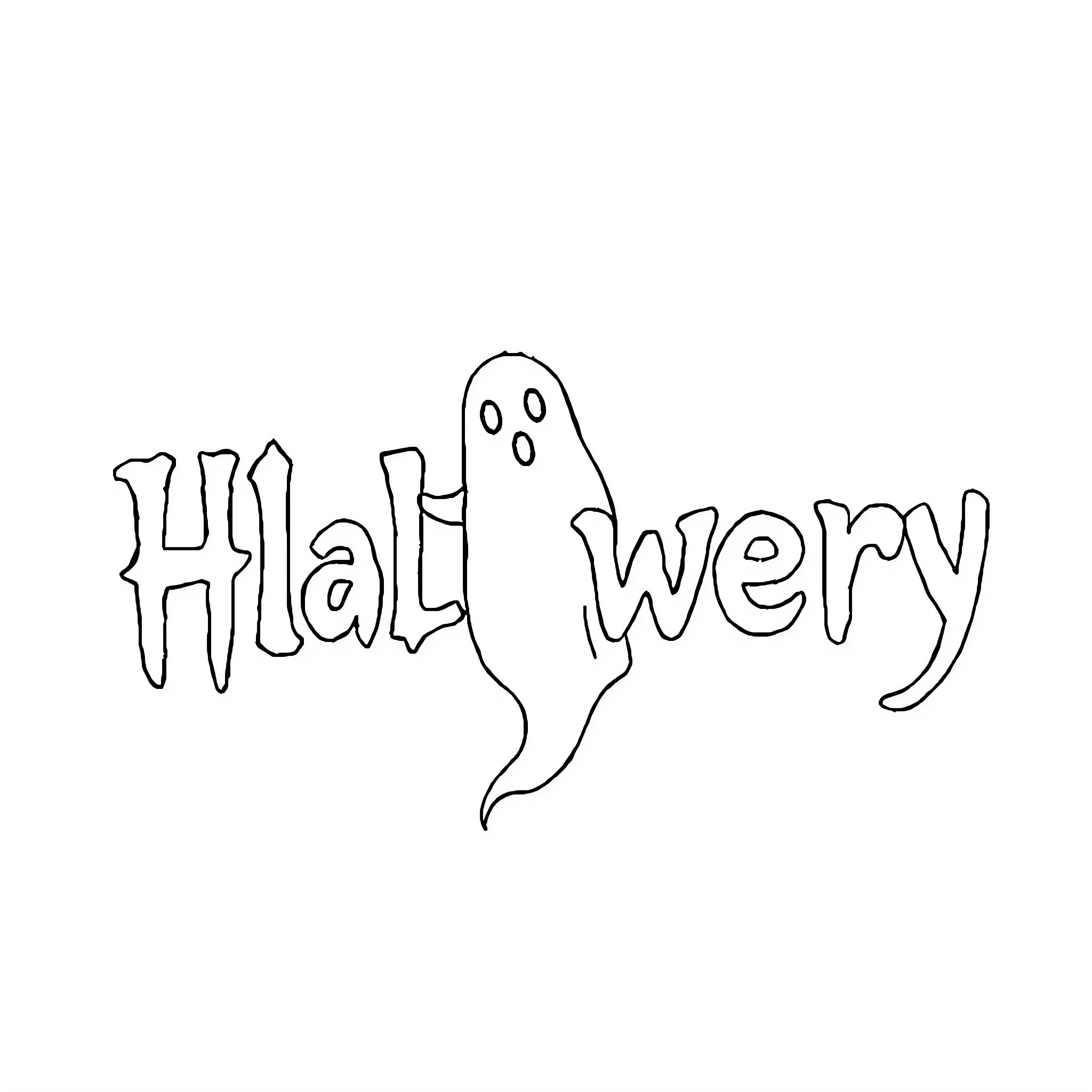 Ghost making a silly expression Coloring Page (free black-and-white line drawing printable PDF for all, from beginners to advanced learners, including children, teens, adults, and seniors)