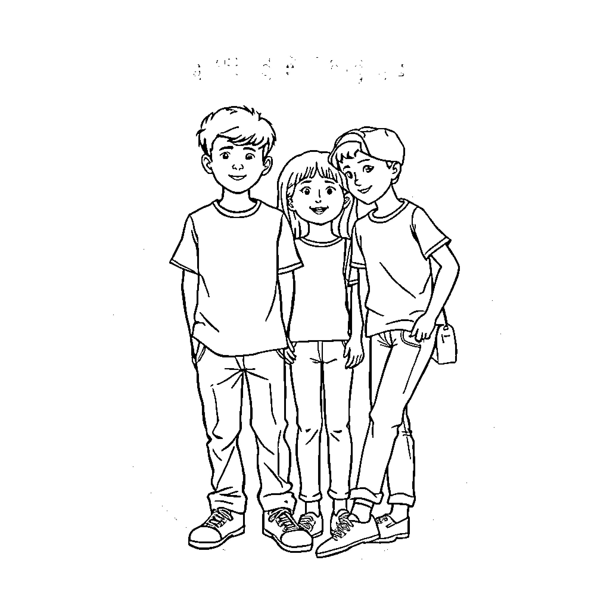 Clothing of Friendly Children Coloring Page (free black-and-white line drawing printable PDF for all, from beginners to advanced learners, including children, teens, adults, and seniors)