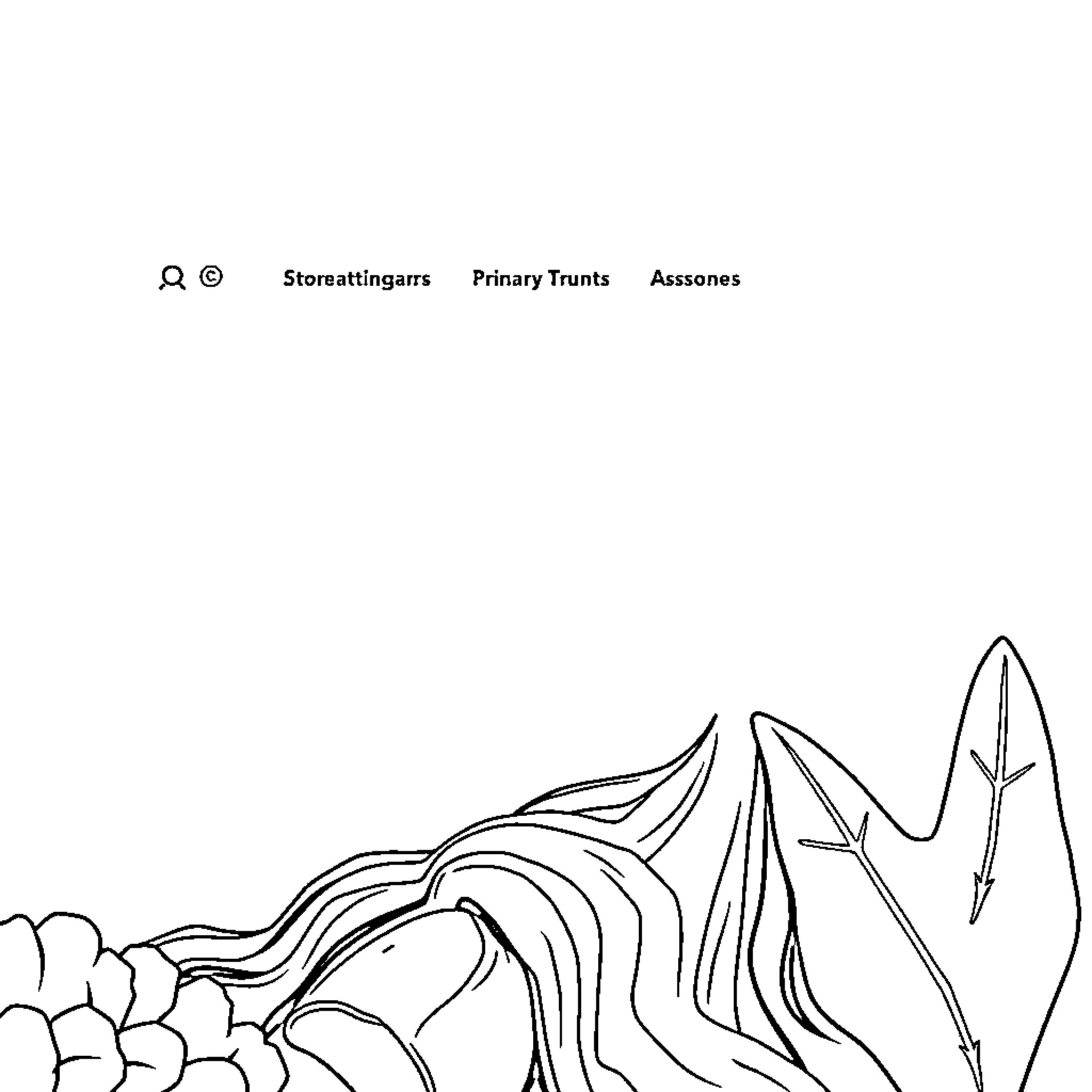 Website Header Featuring Minimalist Icons and Abstract Landscape Coloring Page (free black-and-white line drawing printable PDF for all, from beginners to advanced learners, including children, teens, adults, and seniors)