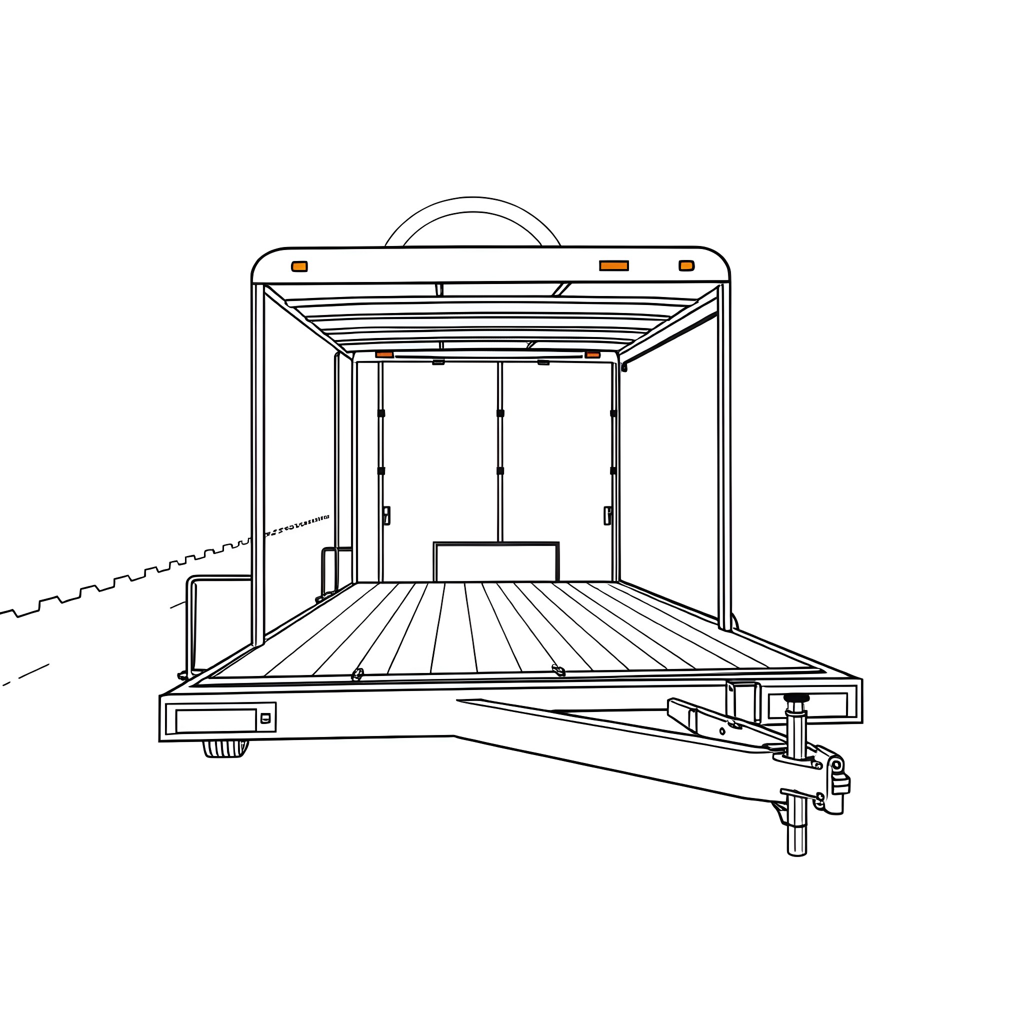 Car Hauler transporting a vehicle on the road Coloring Page (free black-and-white line drawing printable PDF for all, from beginners to advanced learners, including children, teens, adults, and seniors)