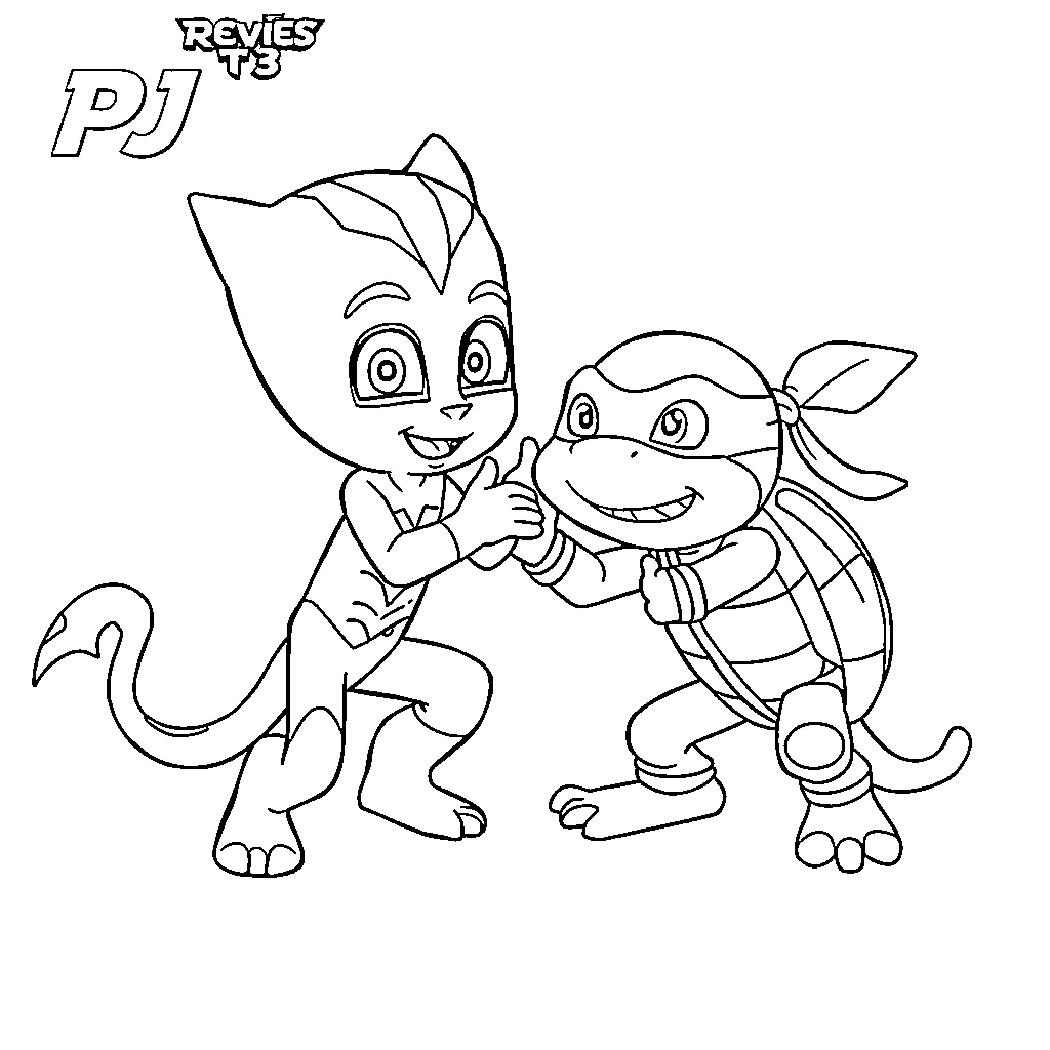 Gecko characters in action-packed adventure Coloring Page (free black-and-white line drawing printable PDF for all, from beginners to advanced learners, including children, teens, adults, and seniors)