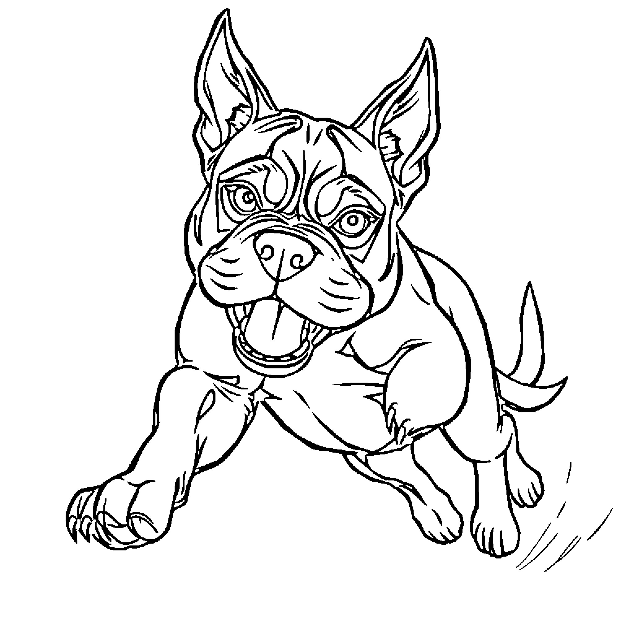 Coraje, the playful and lively pup Coloring Page (free black-and-white line drawing printable PDF for all, from beginners to advanced learners, including children, teens, adults, and seniors)