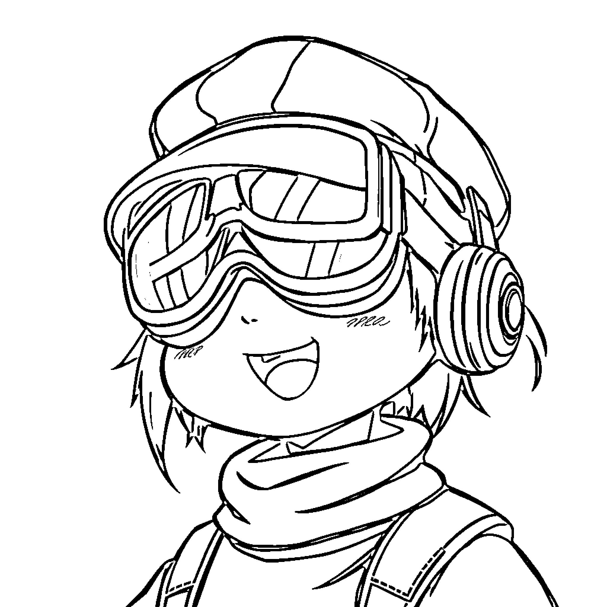 Character wearing VR headset and enjoying virtual experience Coloring Page (free black-and-white line drawing printable PDF for all, from beginners to advanced learners, including children, teens, adults, and seniors)