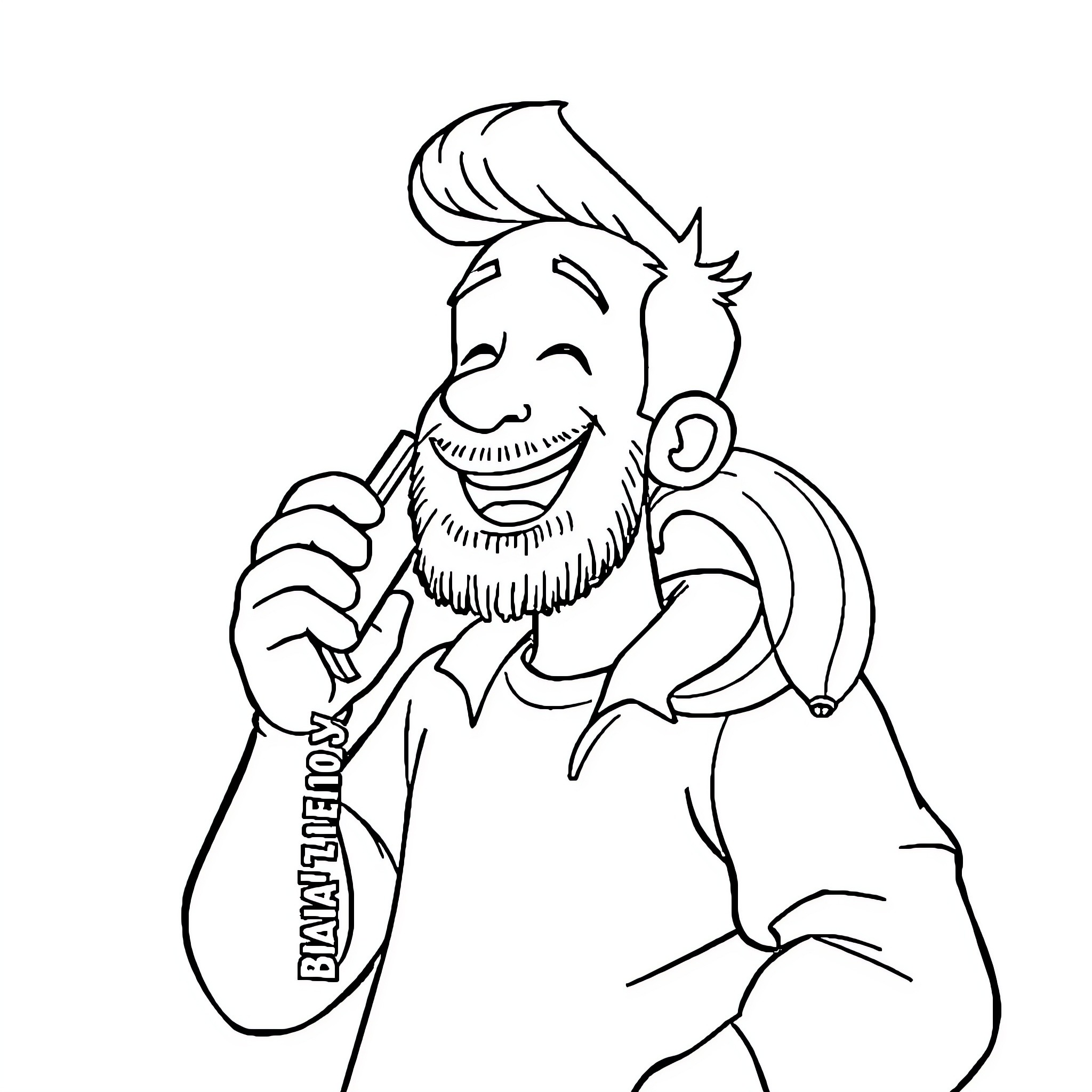 Miles Singing Joyfully on Stage Coloring Page (free black-and-white line drawing printable PDF for all, from beginners to advanced learners, including children, teens, adults, and seniors)