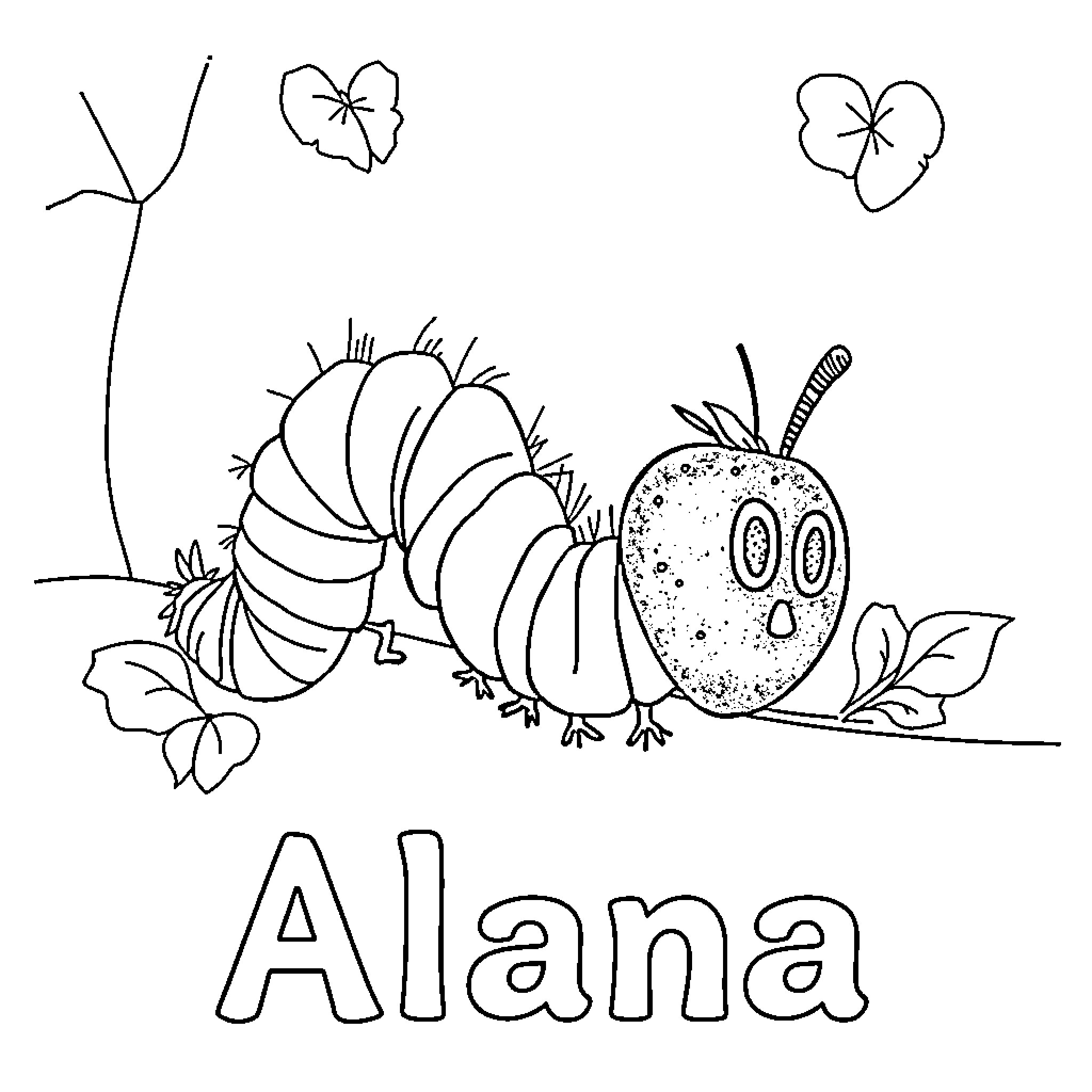 Caterpillar crawling amid flowers and leaves Coloring Page (free black-and-white line drawing printable PDF for all, from beginners to advanced learners, including children, teens, adults, and seniors)