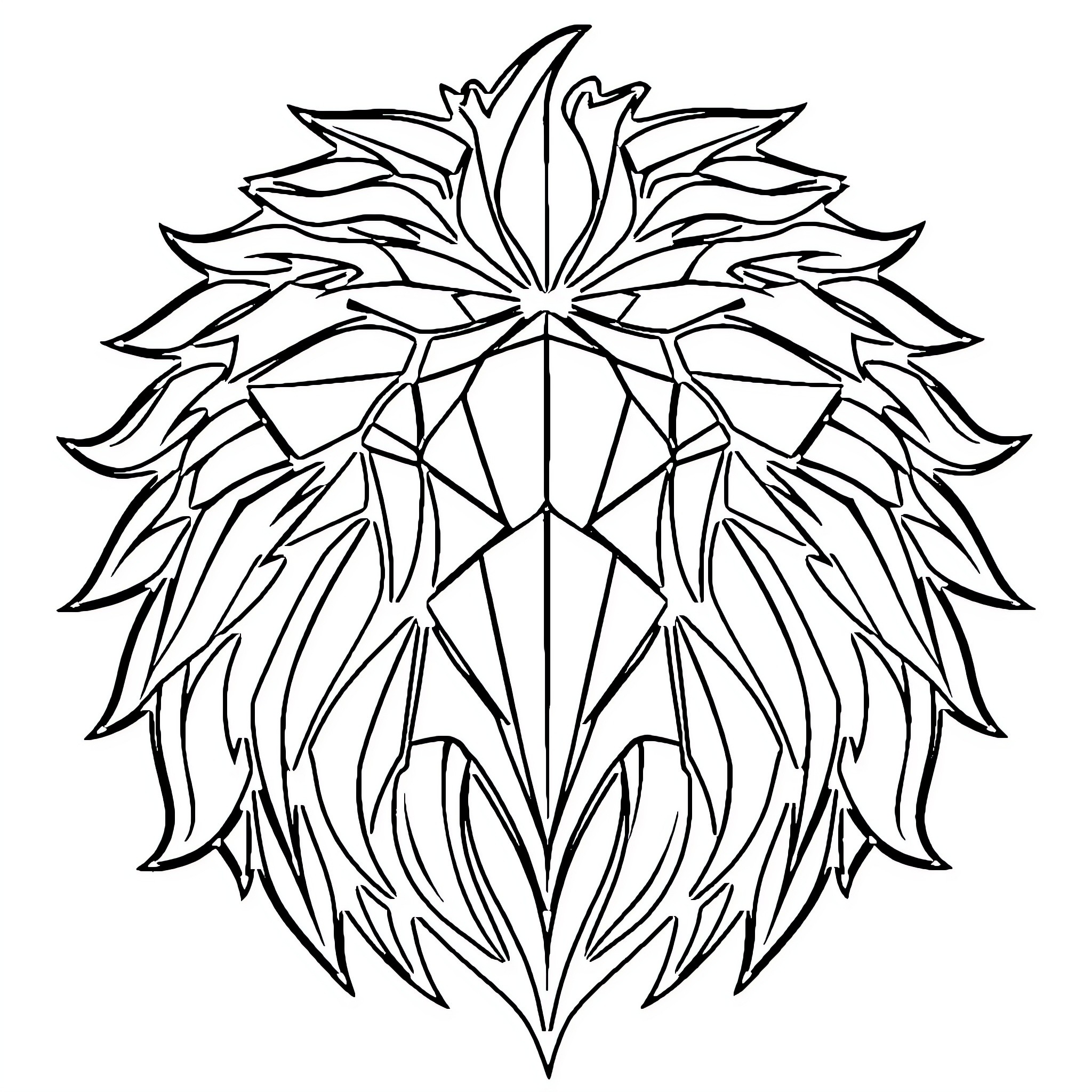Lion Patterned Floral Mandala Coloring Page (free black-and-white line drawing printable PDF for all, from beginners to advanced learners, including children, teens, adults, and seniors)
