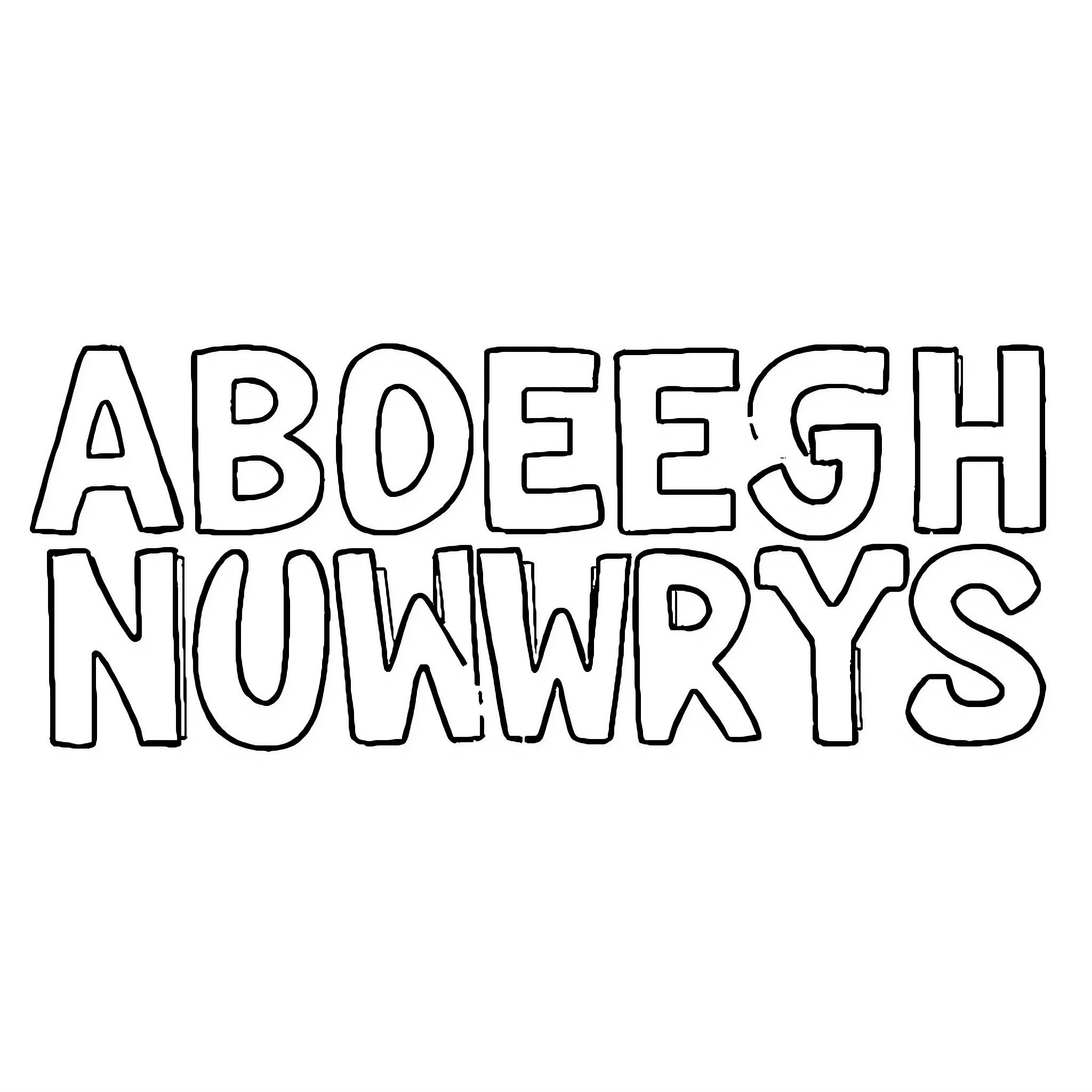 Letter Alphabet Outlined Design Coloring Page (free black-and-white line drawing printable PDF for all, from beginners to advanced learners, including children, teens, adults, and seniors)