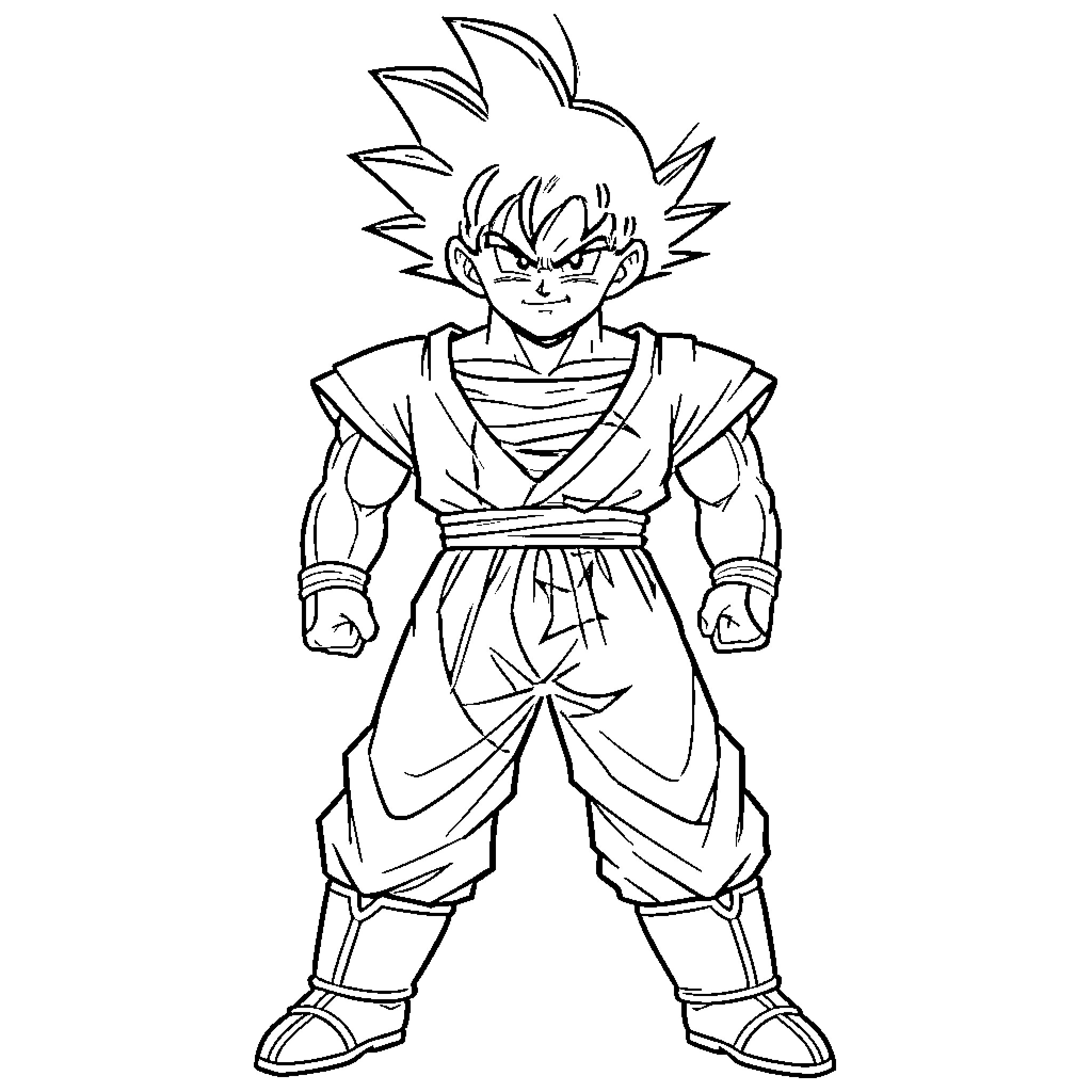 Ryad Mahrez standing in a powerful martial arts pose Coloring Page (free black-and-white line drawing printable PDF for all, from beginners to advanced learners, including children, teens, adults, and seniors)