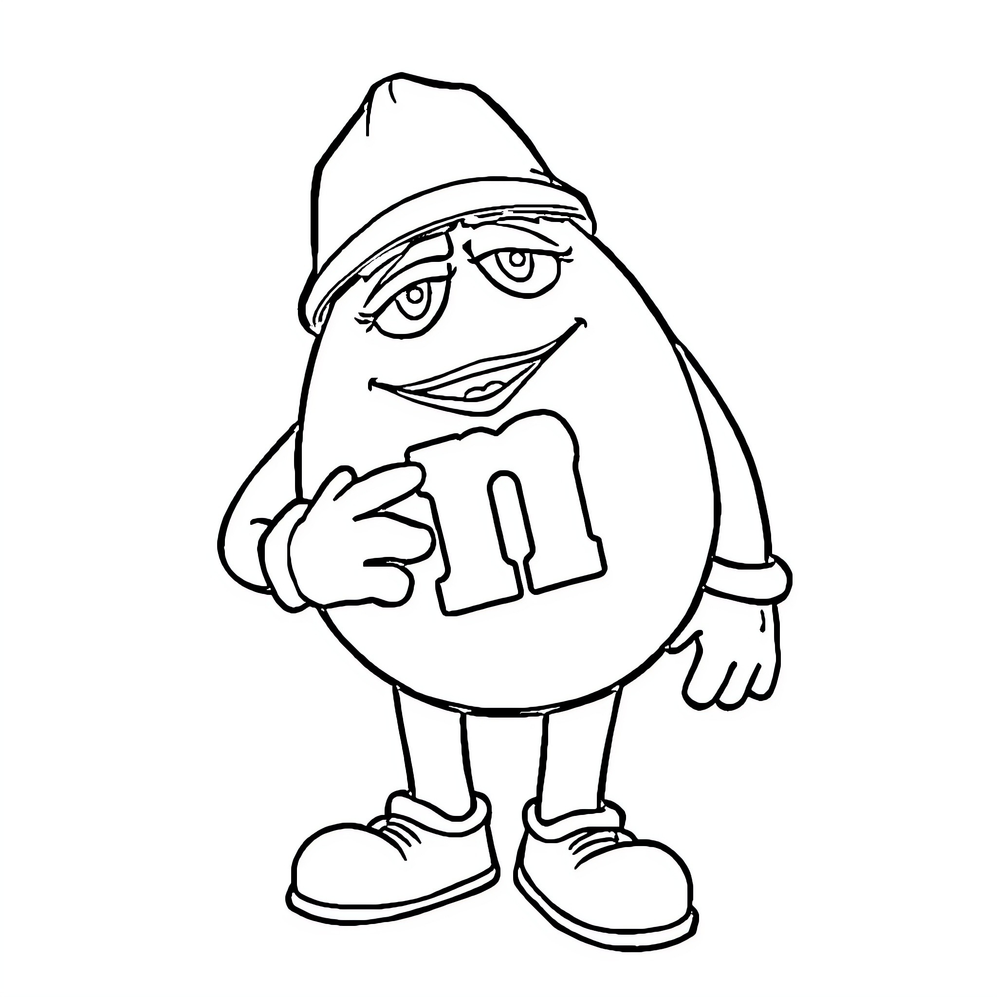 Eminem Character in Stylized Cartoon Form Coloring Page (free black-and-white line drawing printable PDF for all, from beginners to advanced learners, including children, teens, adults, and seniors)