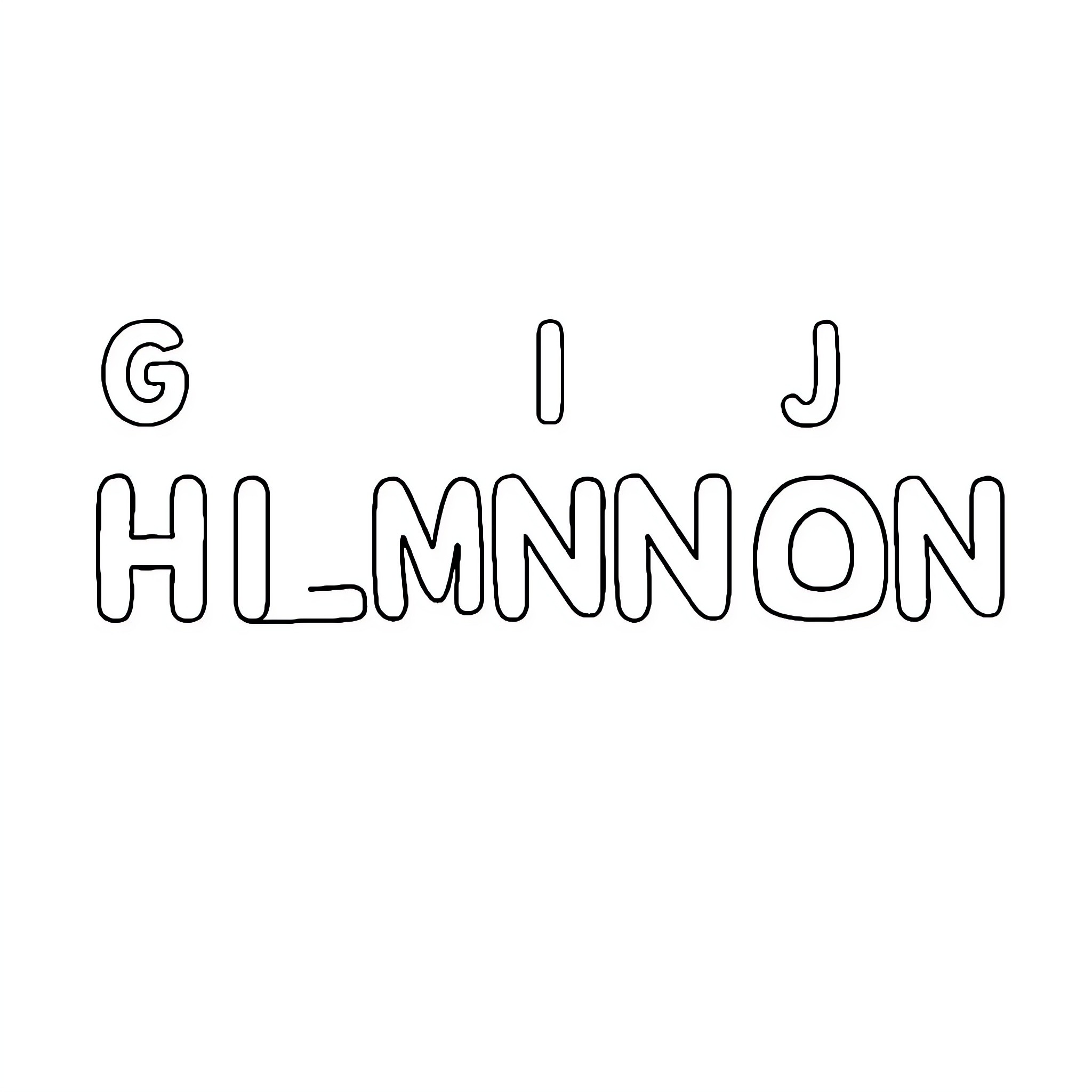 Alphabet letters forming abstract text Coloring Page (free black-and-white line drawing printable PDF for all, from beginners to advanced learners, including children, teens, adults, and seniors)