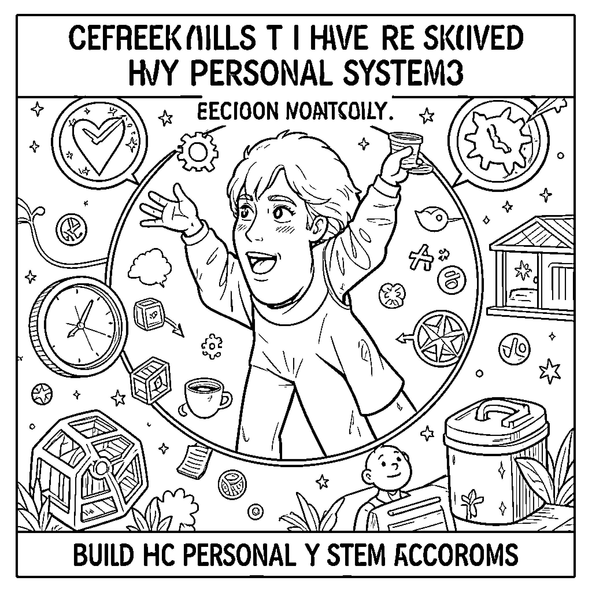 Skill of Designing Personal Systems and Accoroms Coloring Page (free black-and-white line drawing printable PDF for all, from beginners to advanced learners, including children, teens, adults, and seniors)