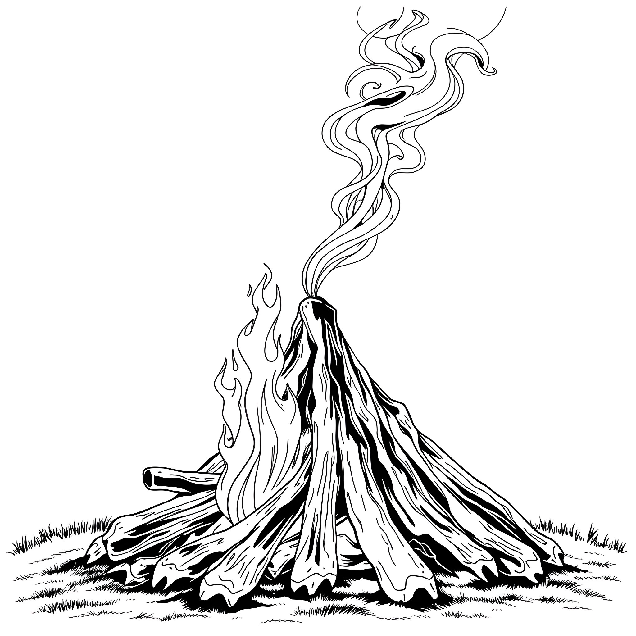 Uktena - Fierce Mythological Creature Erupting from Earth Coloring Page (free black-and-white line drawing printable PDF for all, from beginners to advanced learners, including children, teens, adults, and seniors)