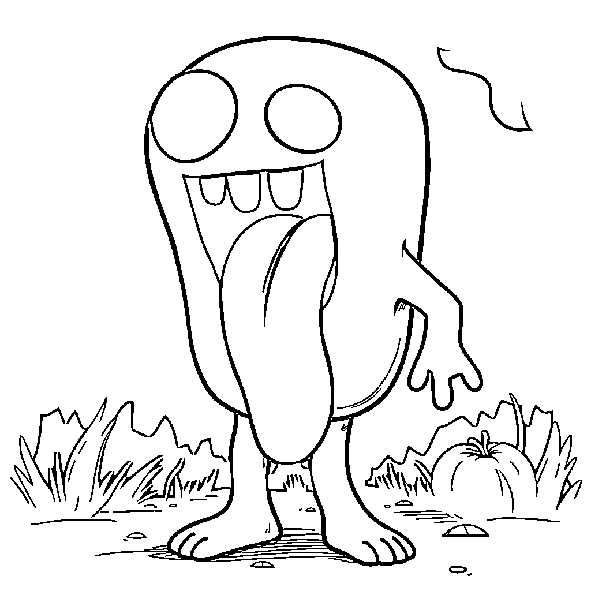 Among Us Character Exploring the Wilderness Coloring Page (free black-and-white line drawing printable PDF for all, from beginners to advanced learners, including children, teens, adults, and seniors)
